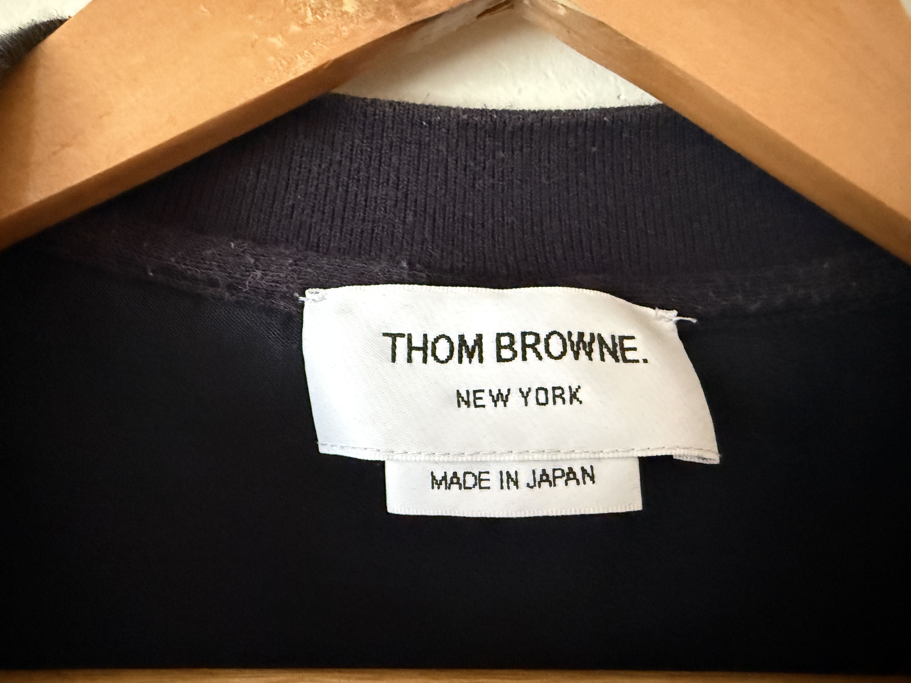 Thom Browne Thom Browne Navy Oversized Cropped T-Shirt Size US M / EU 48-50 / 2 - 5 Thumbnail