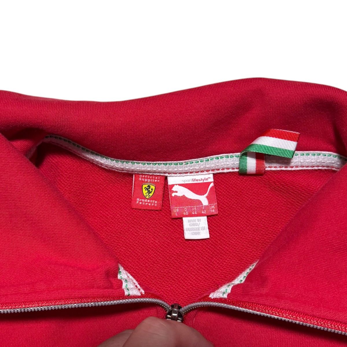 Ferrari × Puma Official Puma Ferrari Red Full Zip Jacket Women’s Large Size L / US 10 / IT 46 - 7 Thumbnail