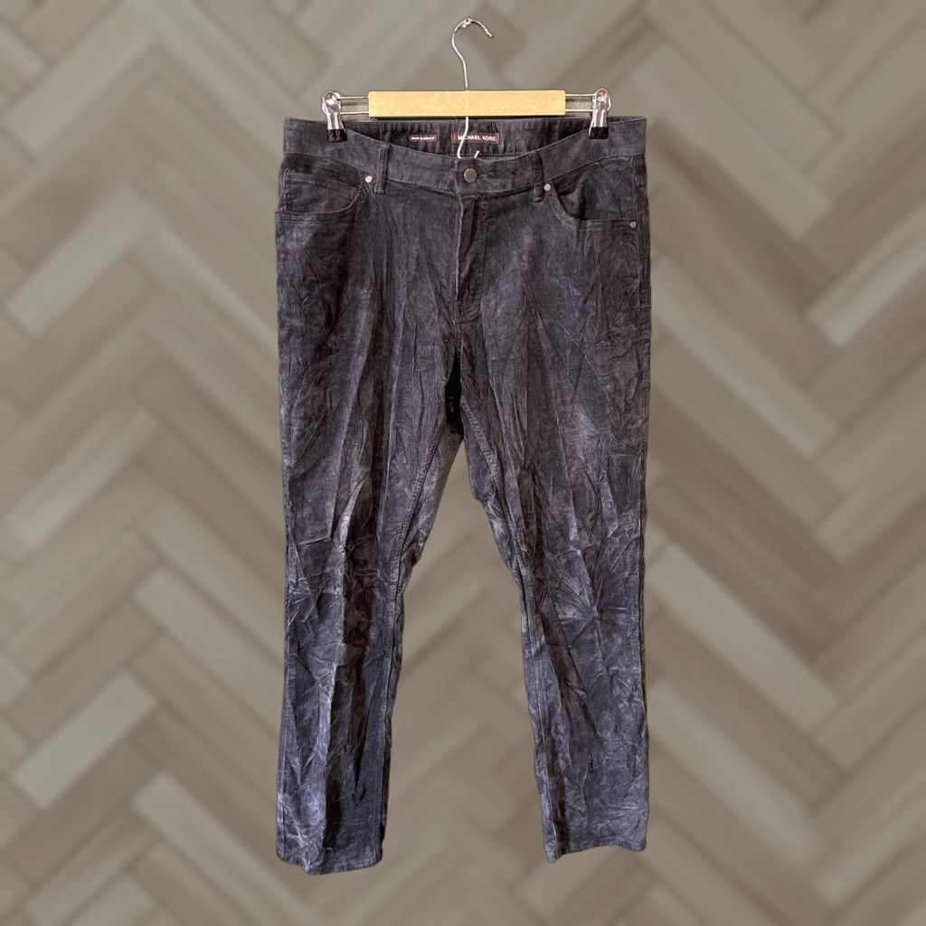Michael Kors Michael Kors Mens Gray Corduroy Straight Leg Pants 34 x 32 Classic Fit Chino Pants Mens Grey Corduroy Straight Leg 34 32 Size US 34 / EU 50 - 1 Thumbnail