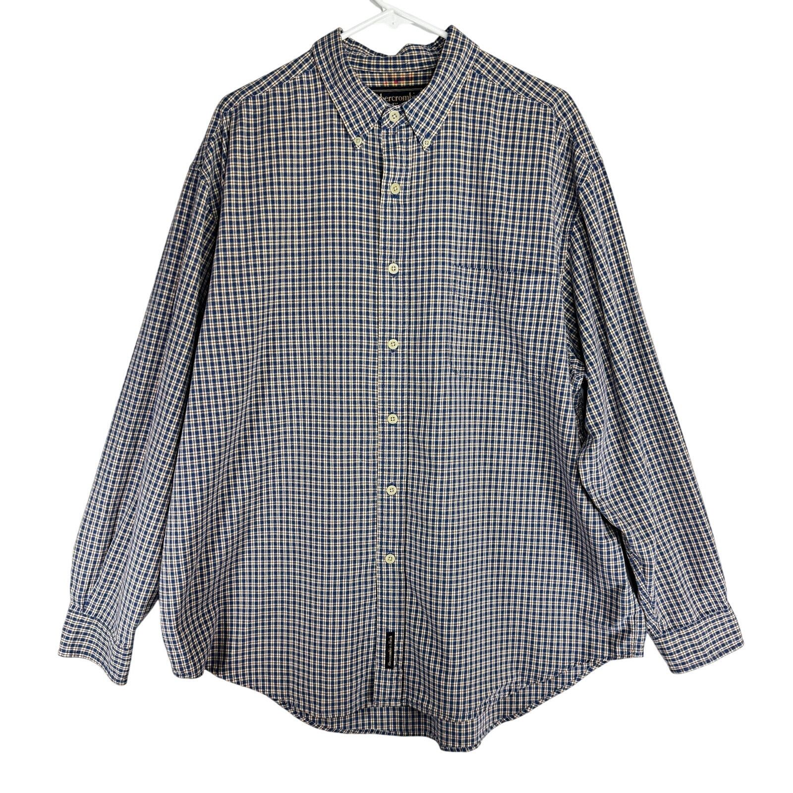 Abercrombie & Fitch Abercrombie Fitch Men's Button Shirt size L Checked Blue Y2K Size US L / EU 52-54 / 3 - 1 Thumbnail