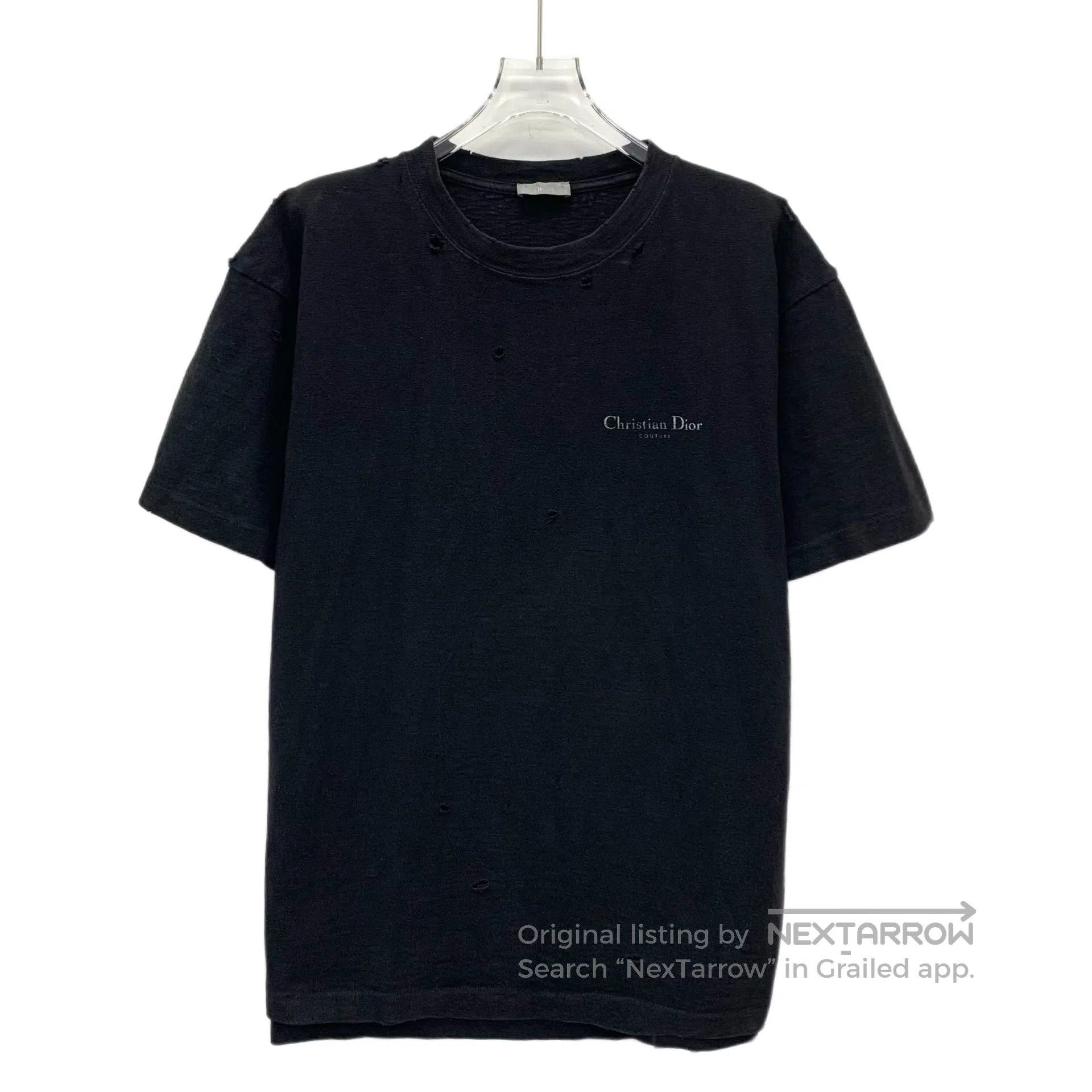 Dior Dior Black Vintage Hole Logo Letter Print Cotton Crew Neck Size US M / EU 48-50 / 2 - 1 Thumbnail