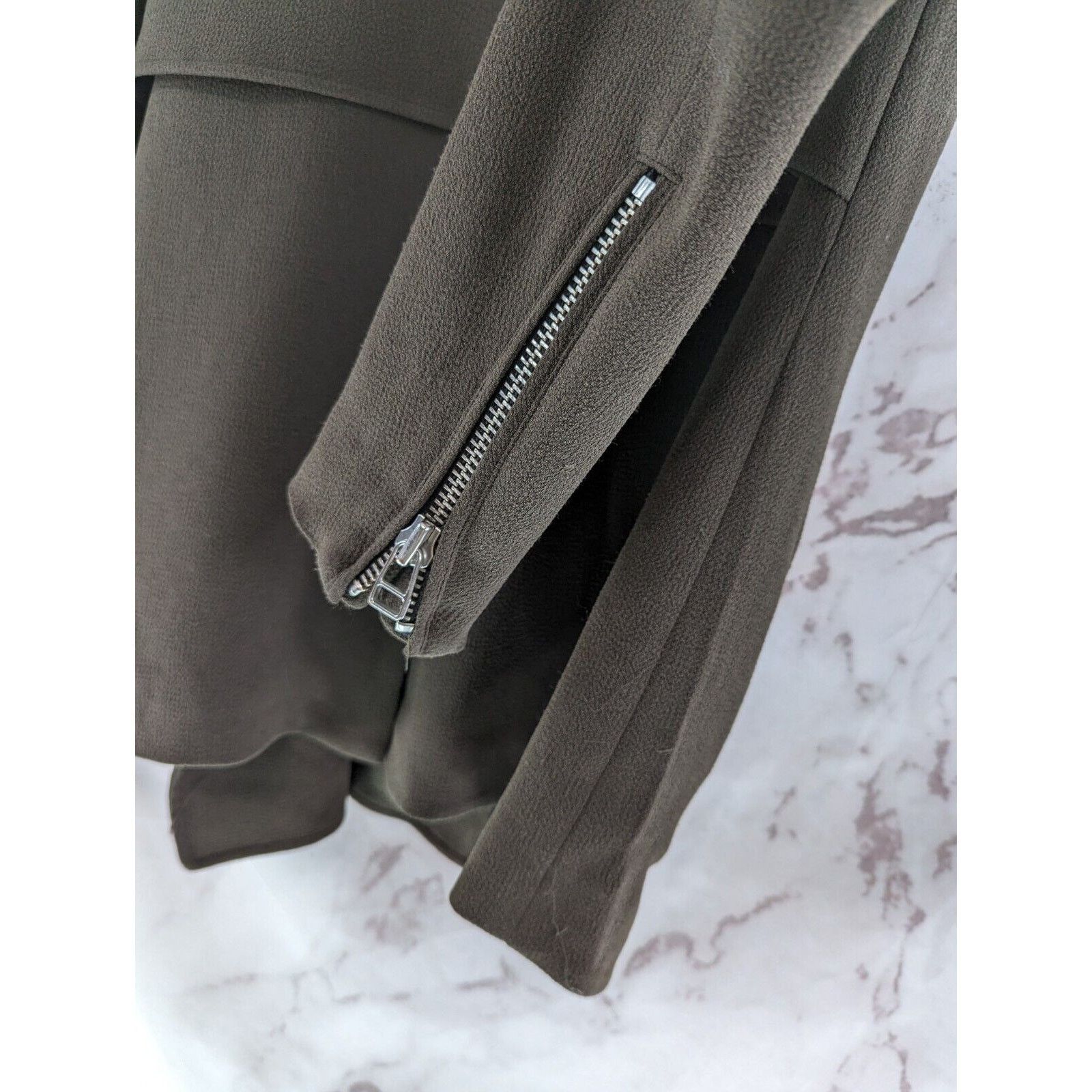 Aritzia Wilfred Jacket Women XS Green Zip Stretch Moto Mayet Aritzia Size XS / US 0-2 / IT 36-38 - 12 Thumbnail