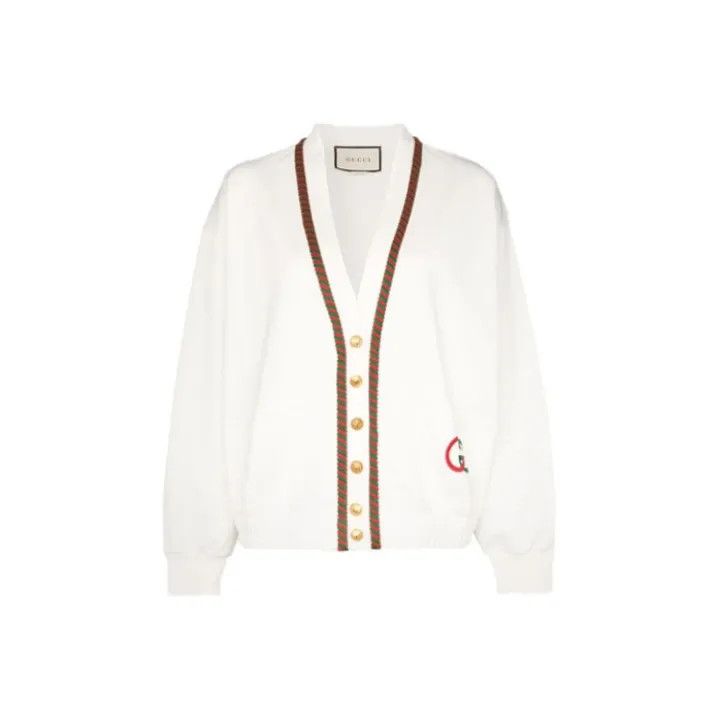 Gucci Gucci White Embroidered Knitted Cardigan for Women Size XS / US 0-2 / IT 36-38 - 1 Thumbnail