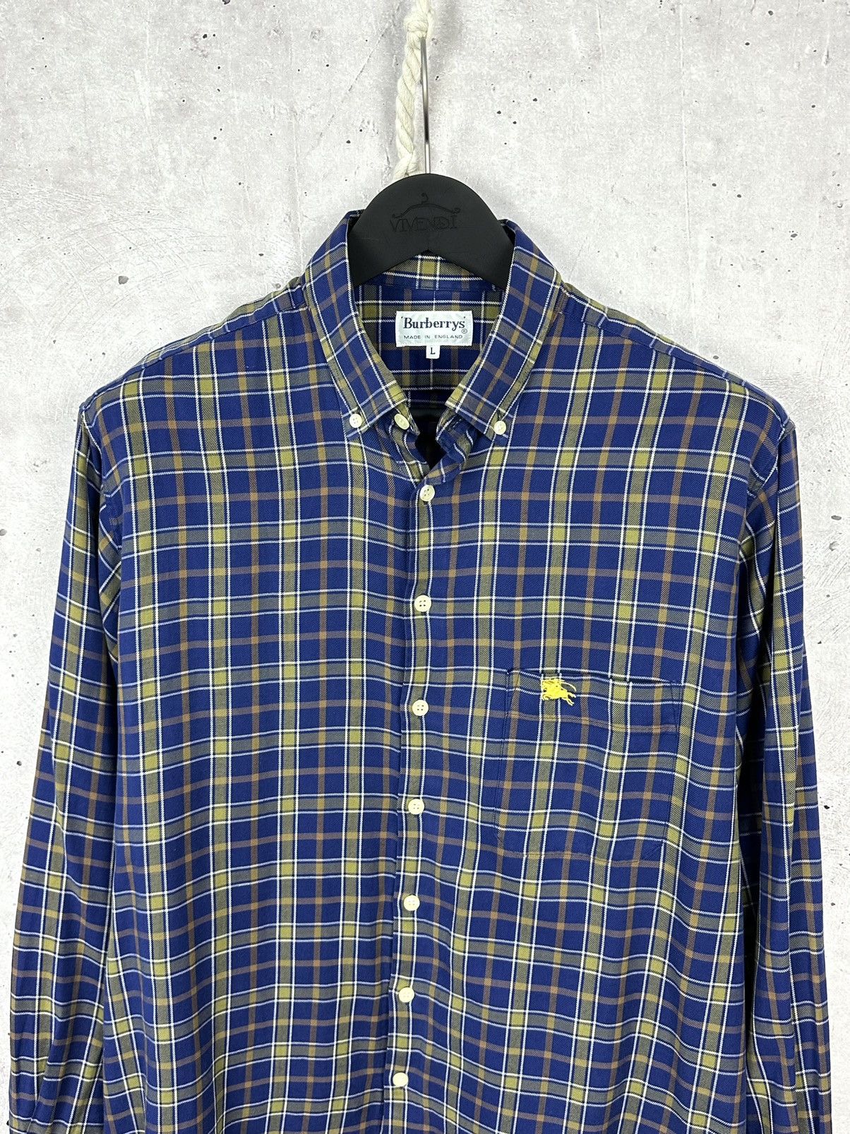 Burberry Vintage Burberrys Check Long Sleeve Logo Shirt Size US L / EU 52-54 / 3 - 2 Thumbnail