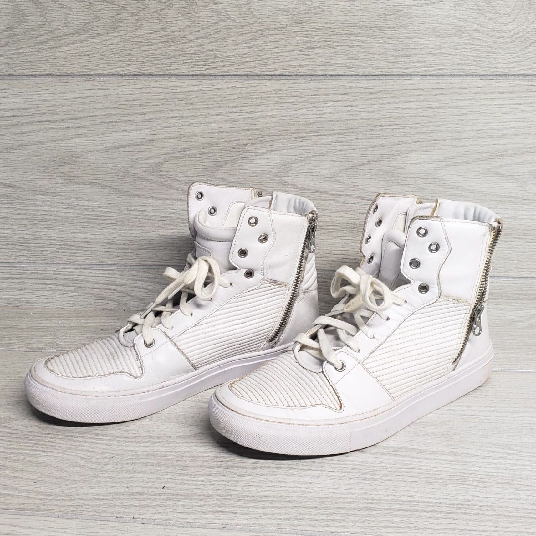Vintage Creative Recreation Adonis High Top Zip Up Sneakers White Grey Men's Size 8 Size US M / EU 48-50 / 2 - 2 Thumbnail