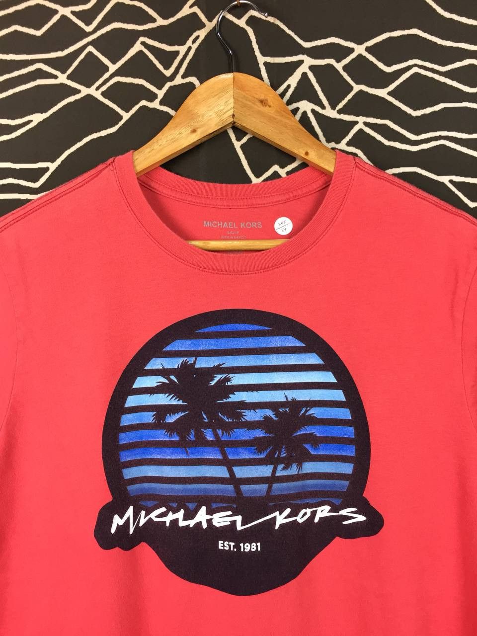 Michael Kors Michael Kors Coral Tropical Palm Tree Sunset Graphic Tee Size US S / EU 44-46 / 1 - 3 Thumbnail