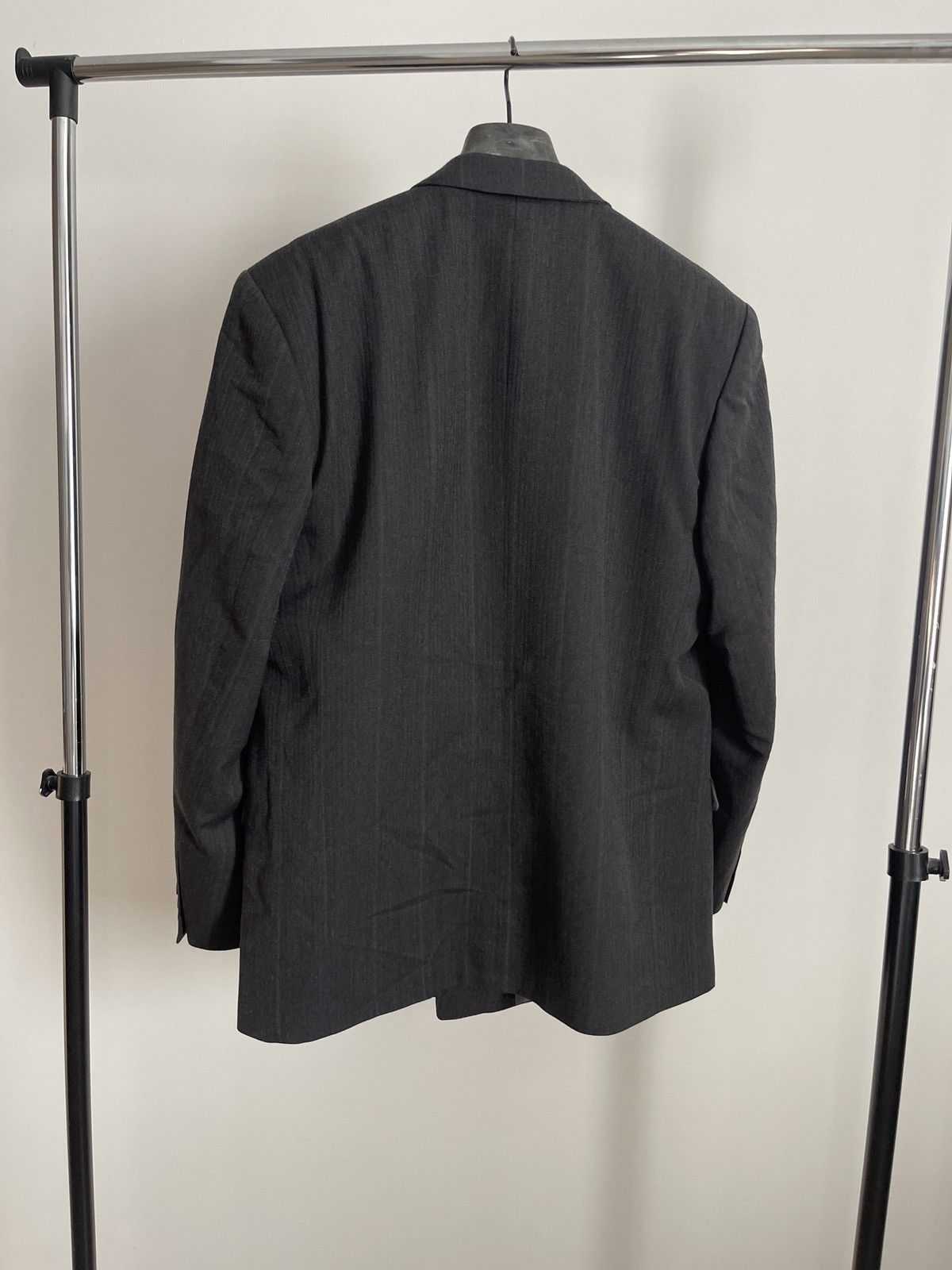 Vintage Double-breasted vintage blazer classic jacket gray wool Size 40R - 4 Thumbnail