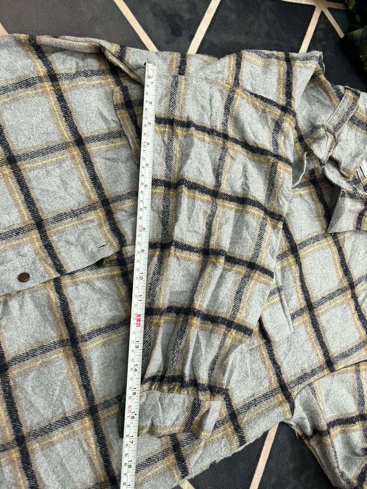 If Six Was Nine 💥Vintage 90s Lefty Button Wool Flannel Shadow Plaid Size US M / EU 48-50 / 2 - 14 Thumbnail