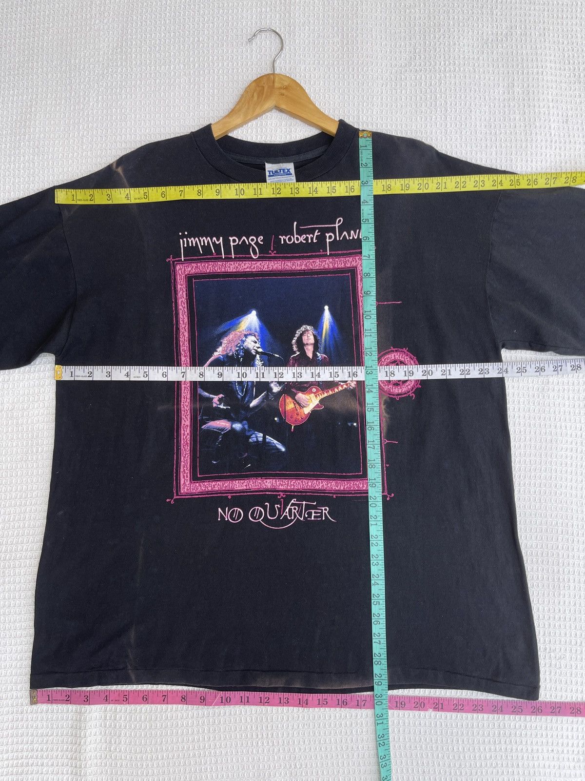 Band Tees Last Drop🔥Rare🔥Vtg90s JIMMY PAGE Robert Plant No Quarter Tee Size US XL / EU 56 / 4 - 18 Thumbnail