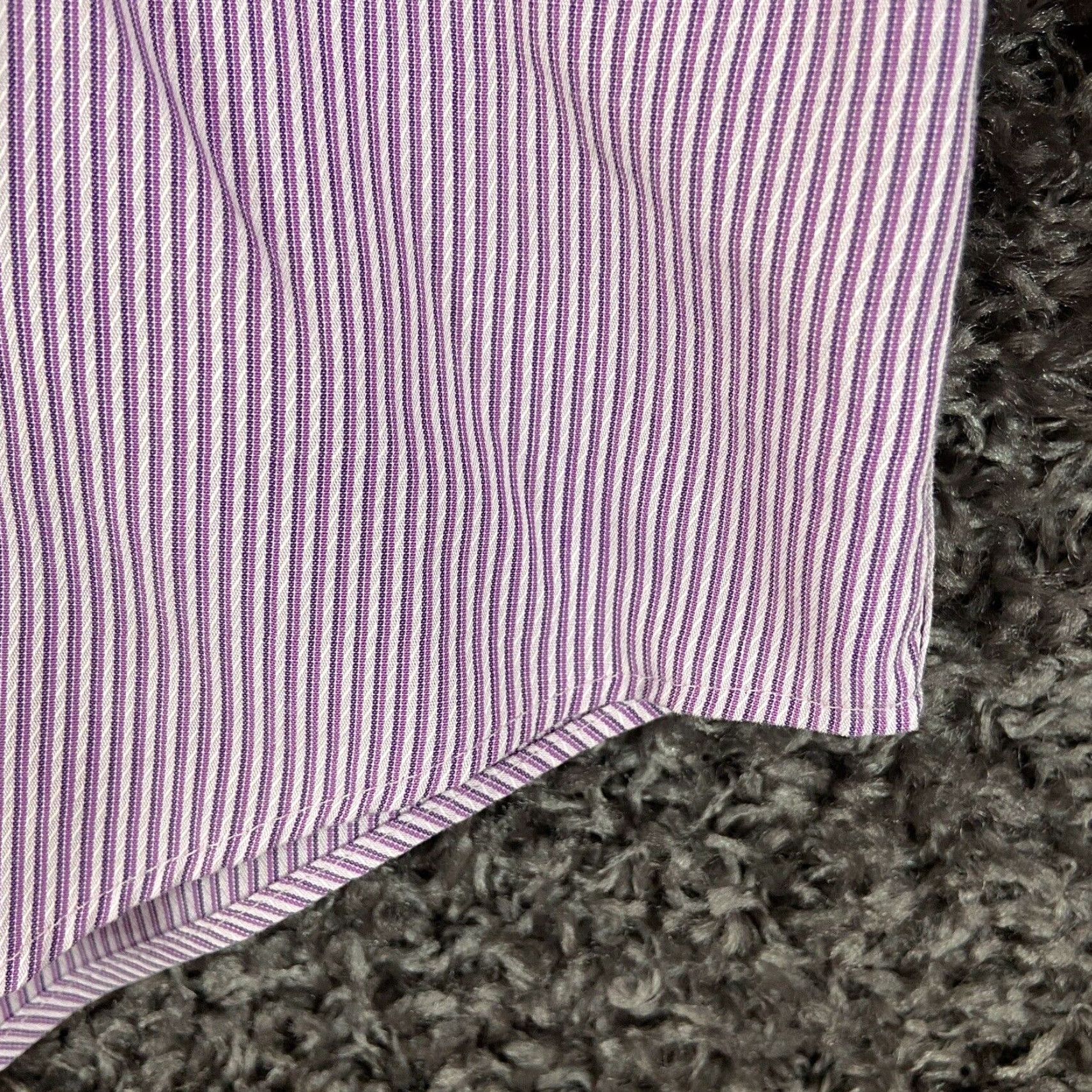 Calvin Klein VINTAGE Calvin Klein Dress Shirt Mens 17 Slim Long Sleeve Purple Stripe Shirt 17 Purple Mens Size 46R - 2 Thumbnail