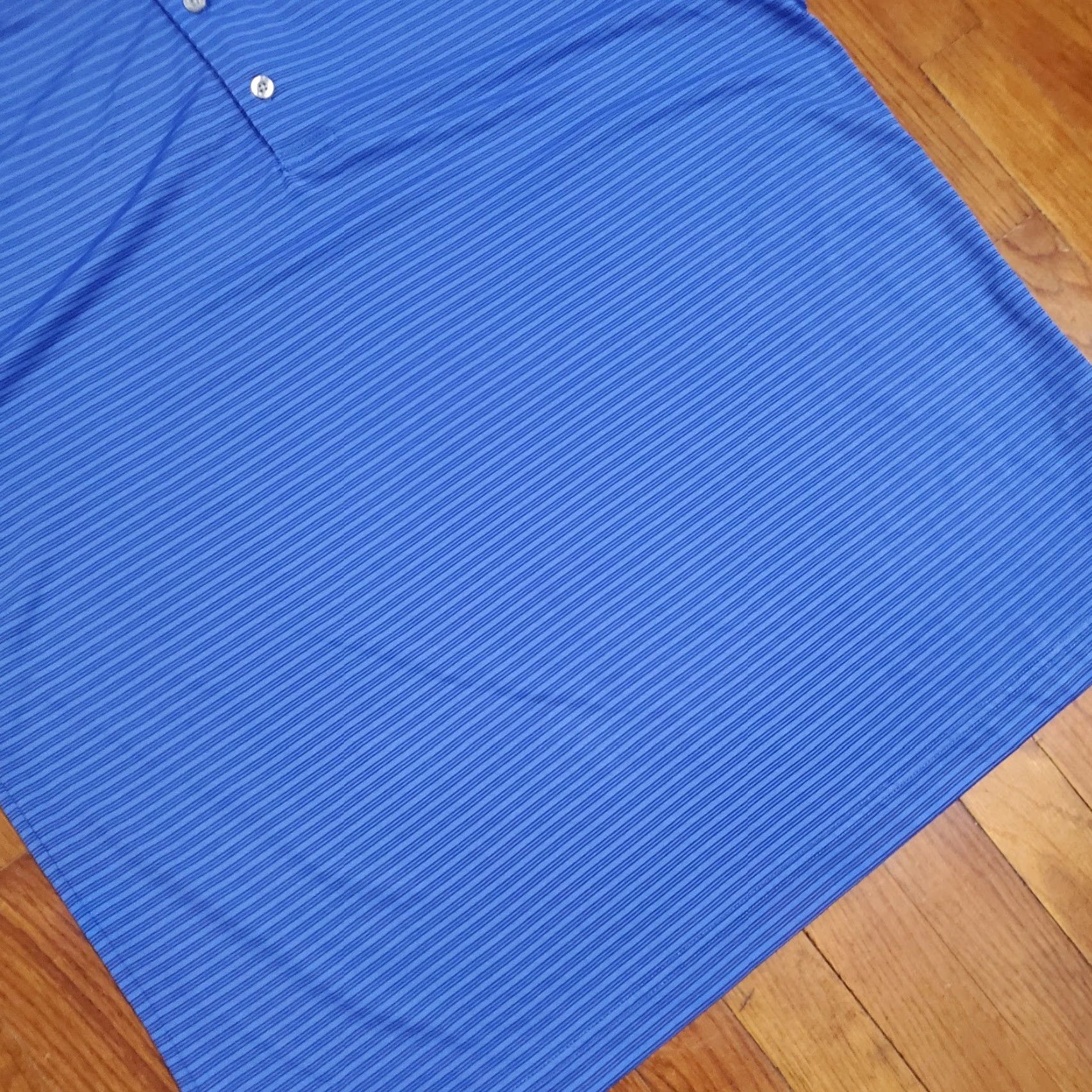 Vintage Page & Tuttle Polo Shirt Men XL Blue Striped Moisture Wicking Golf Casual Short Sleeve Button Collar Logo Pattern Size US XL / EU 56 / 4 - 2 Thumbnail