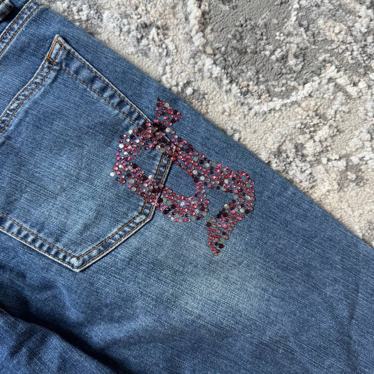 John Galliano RARE John Galliano Vintage Denim Jeans Rhinestone Logo Size 30" / US 8 / IT 44 - 5 Thumbnail