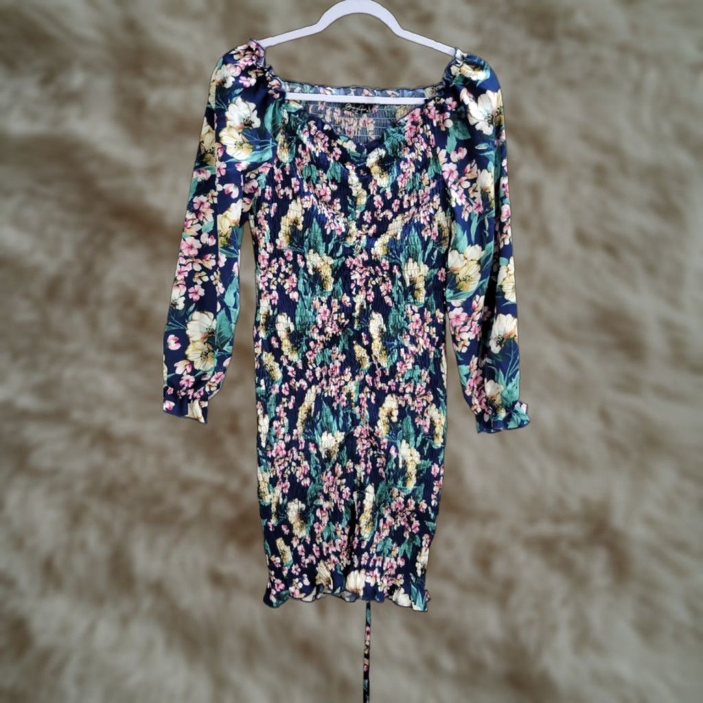 Vintage PRETTYGARDEN Off Shoulder Bodycon Dress Drawstring Sexy Mini Smocked Sz M NWT Dresses Size M / US 6-8 / IT 42-44 - 1 Thumbnail