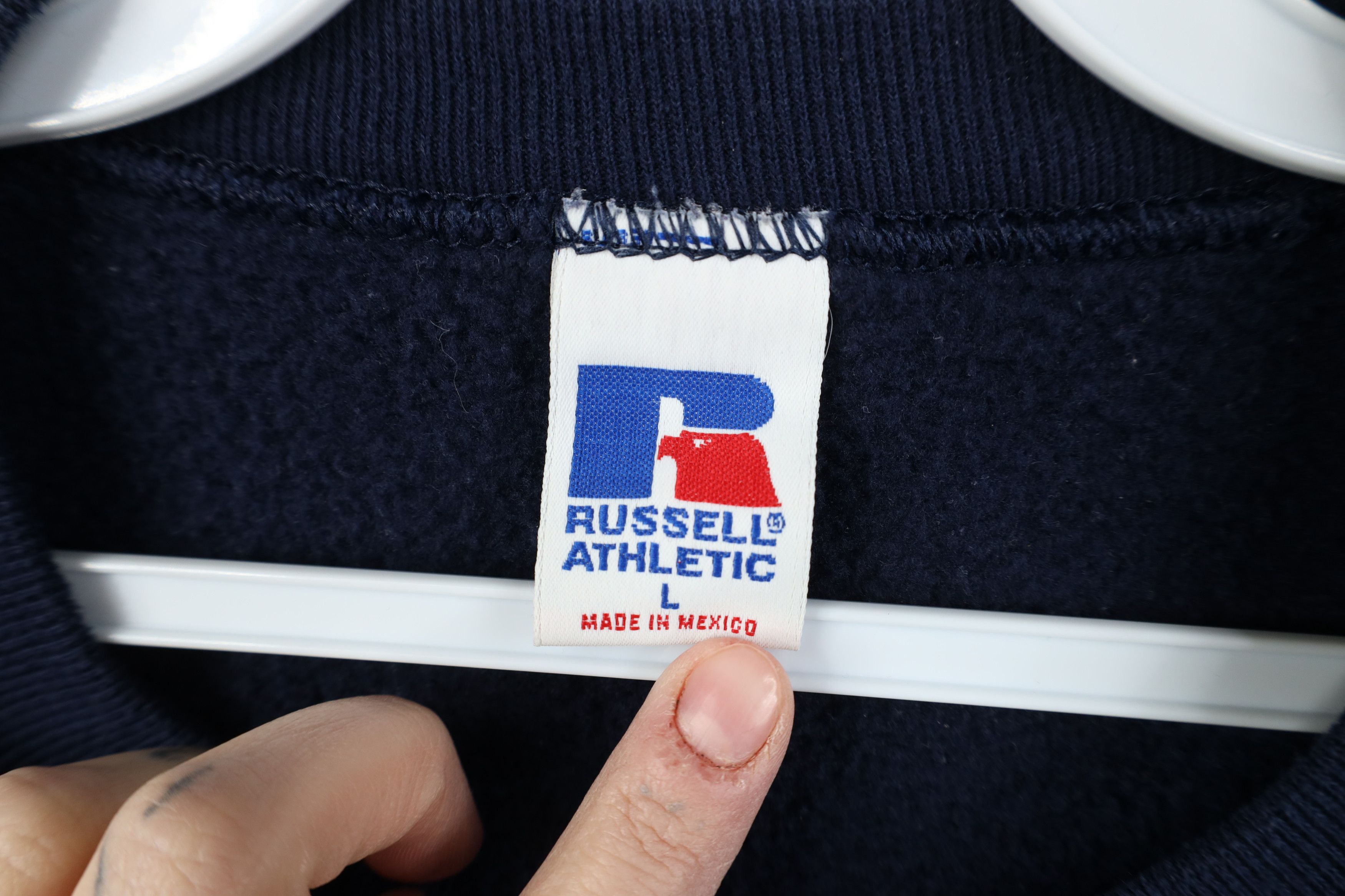 Russell Athletic Vintage 90s Russell Athletic Crewneck Sweatshirt Navy Blue Size US L / EU 52-54 / 3 - 5 Thumbnail