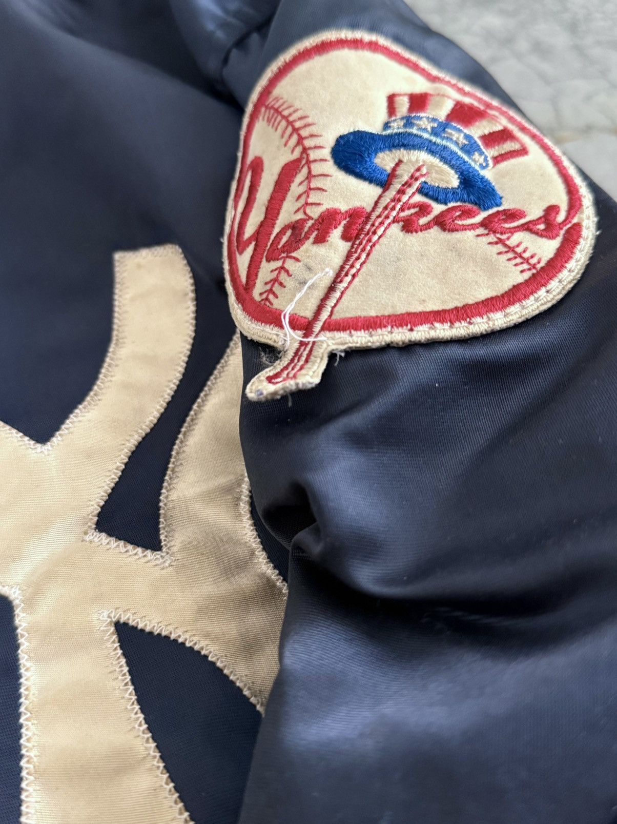 Vintage Vtg 70’ Yankees NY Satin Bomber Jacket Size US L / EU 52-54 / 3 - 12 Thumbnail