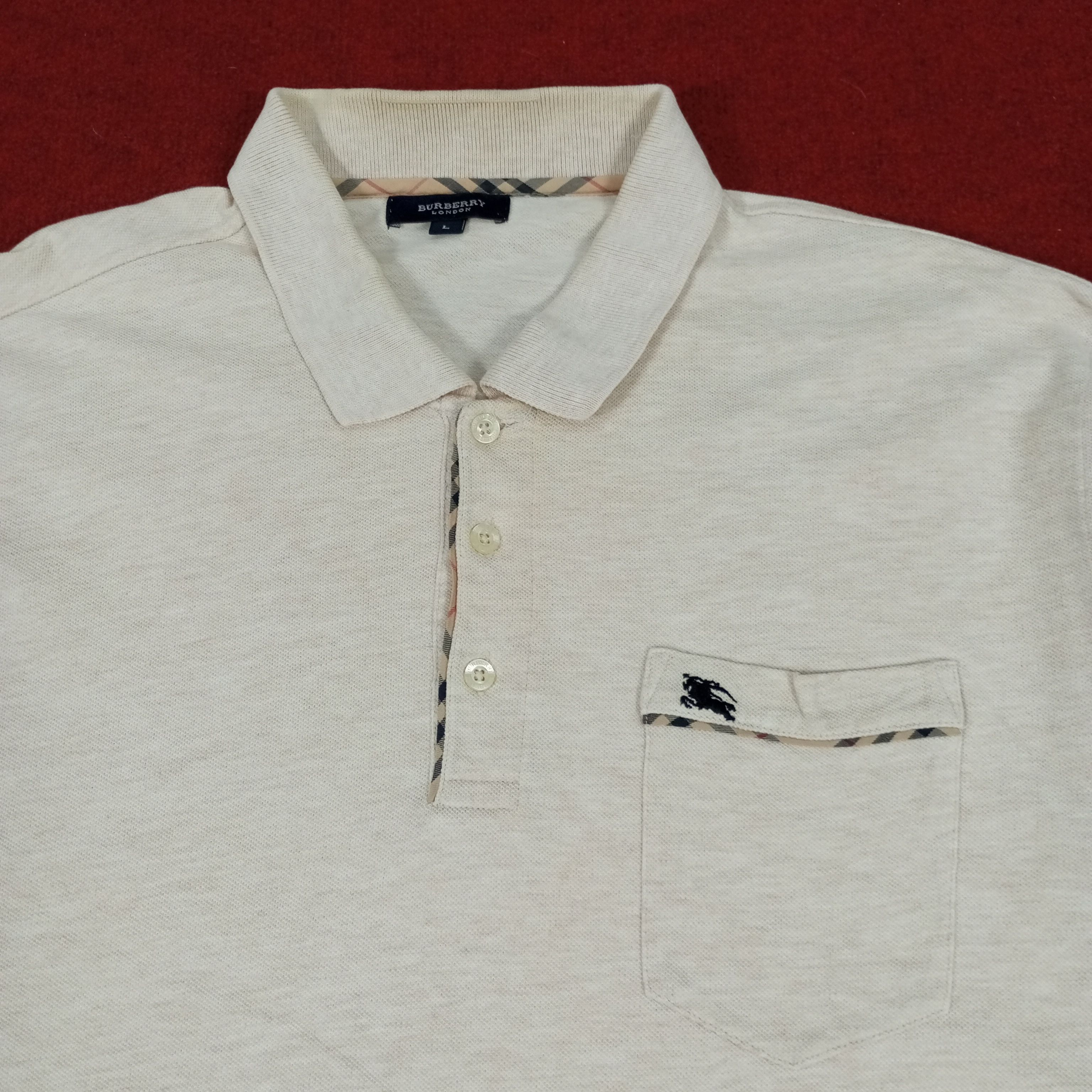 Burberry × Vintage Burberry London Luxury Brand Long Sleeve Polos Custom Art Size US L / EU 52-54 / 3 - 4 Thumbnail