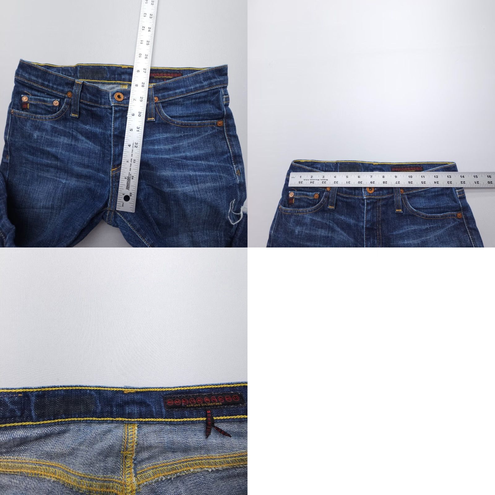 Vintage VINTAGE AG Adriano Goldschmied Jeans Flared Low Rise 27 Dark Wash Blue 27" Inseam Womens Boys? Size 27" / US 4 / IT 40 - 8 Thumbnail