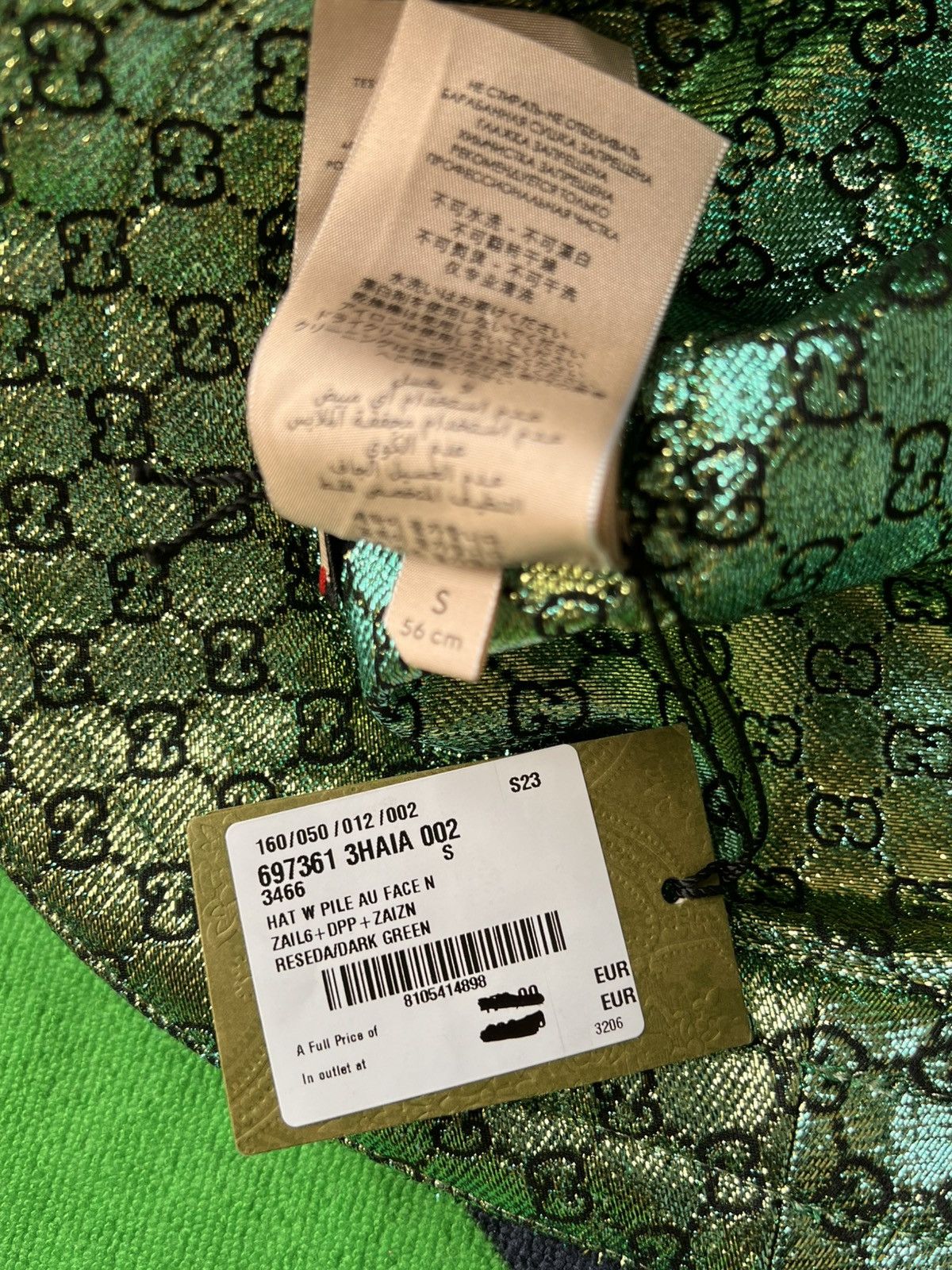 Gucci Gucci Pile Jacquard Bucket Hat Reseda/Dark Green monogram Size ONE SIZE - 21 Thumbnail