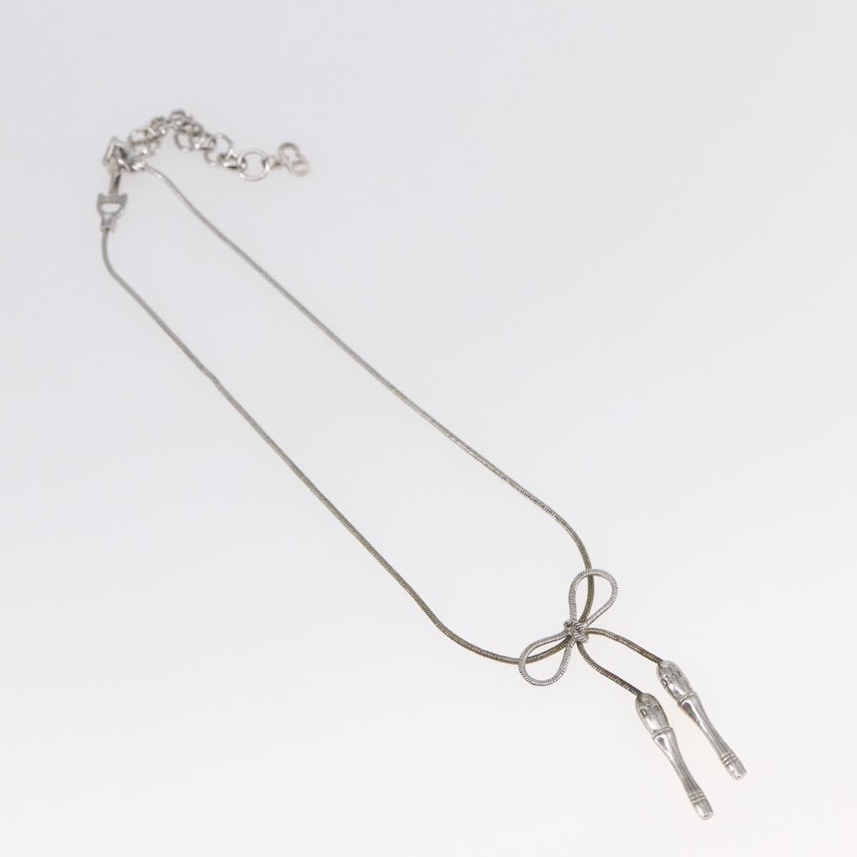 Dior Christian Dior Bow CD Pendant Necklace Metal with Crystal Size ONE SIZE - 1 Thumbnail