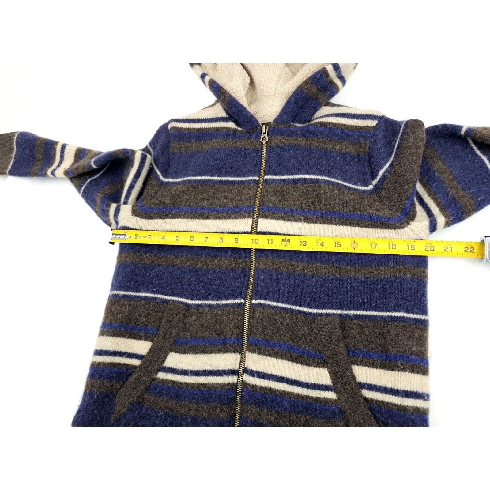 Eddie Bauer EDDIE BAUER Lambswool Striped Full Zip Hoodie Men M EUC Knit Wool Flannel Hooded Pockets Heavyweight 80% Lambswool 20% Nylon Outdoors Mens Size US M / EU 48-50 / 2 - 7 Thumbnail