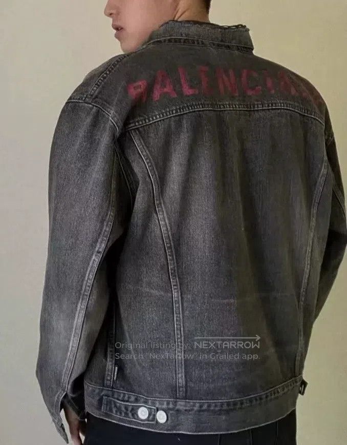 Balenciaga Balenciaga Washed Denim Jacket Grey Size XS / US 0-2 / IT 36-38 - 8 Thumbnail