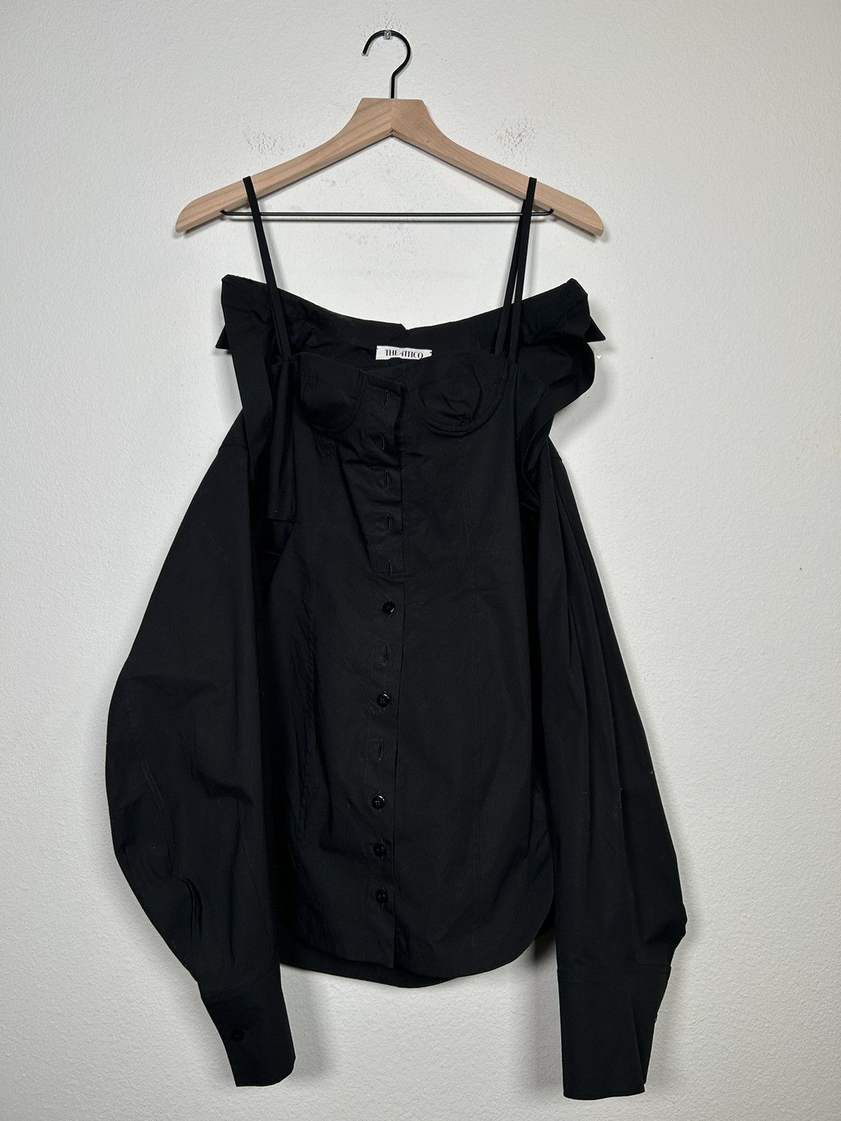 The Attico ‘23 Corset Off Shoulder Button Up Dress Shirt Size S / US 4 / IT 40 - 2 Thumbnail
