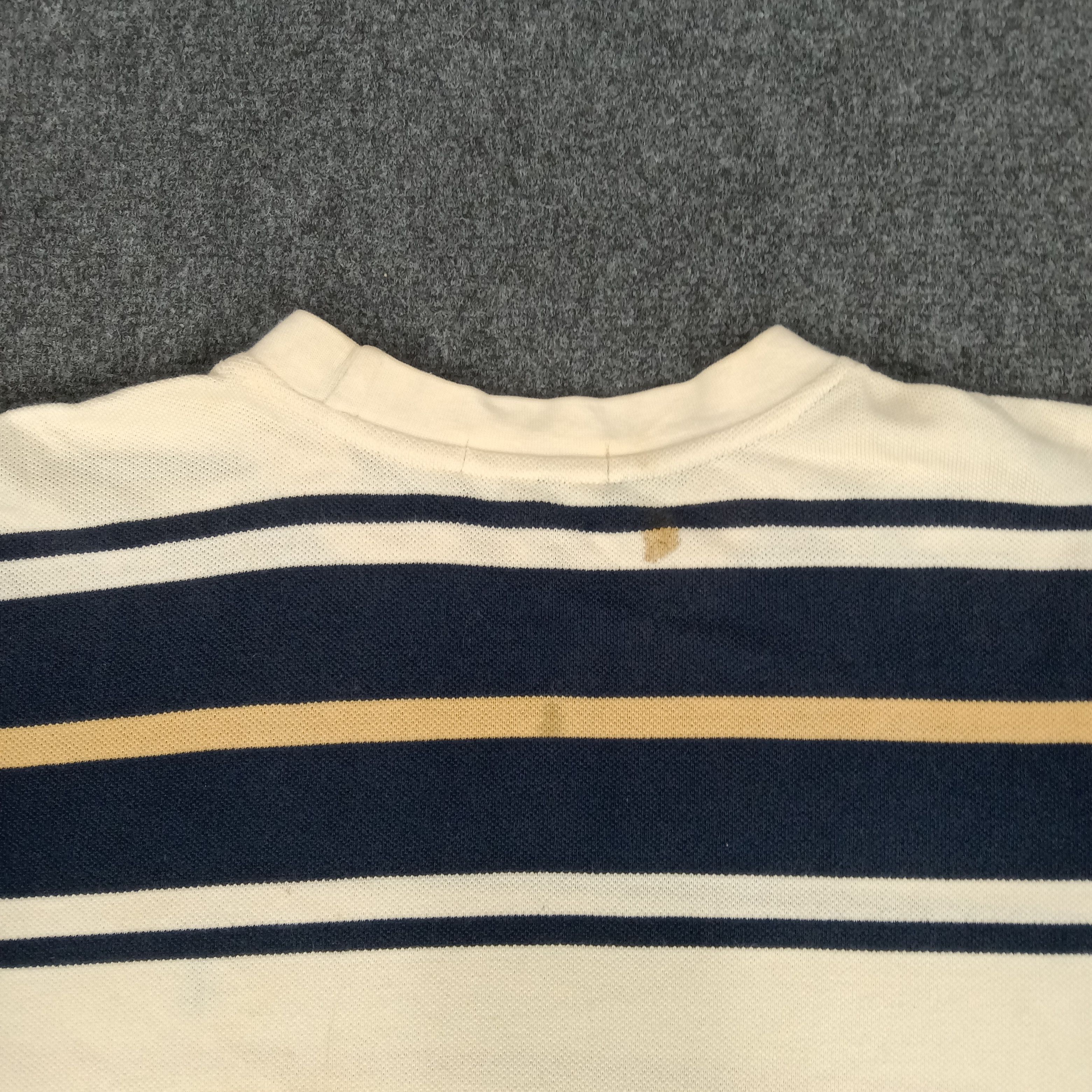 Vintage × Yves Saint Laurent Yves Saint Laurent Small Logo Stripes Tshirt Size US L / EU 52-54 / 3 - 5 Thumbnail