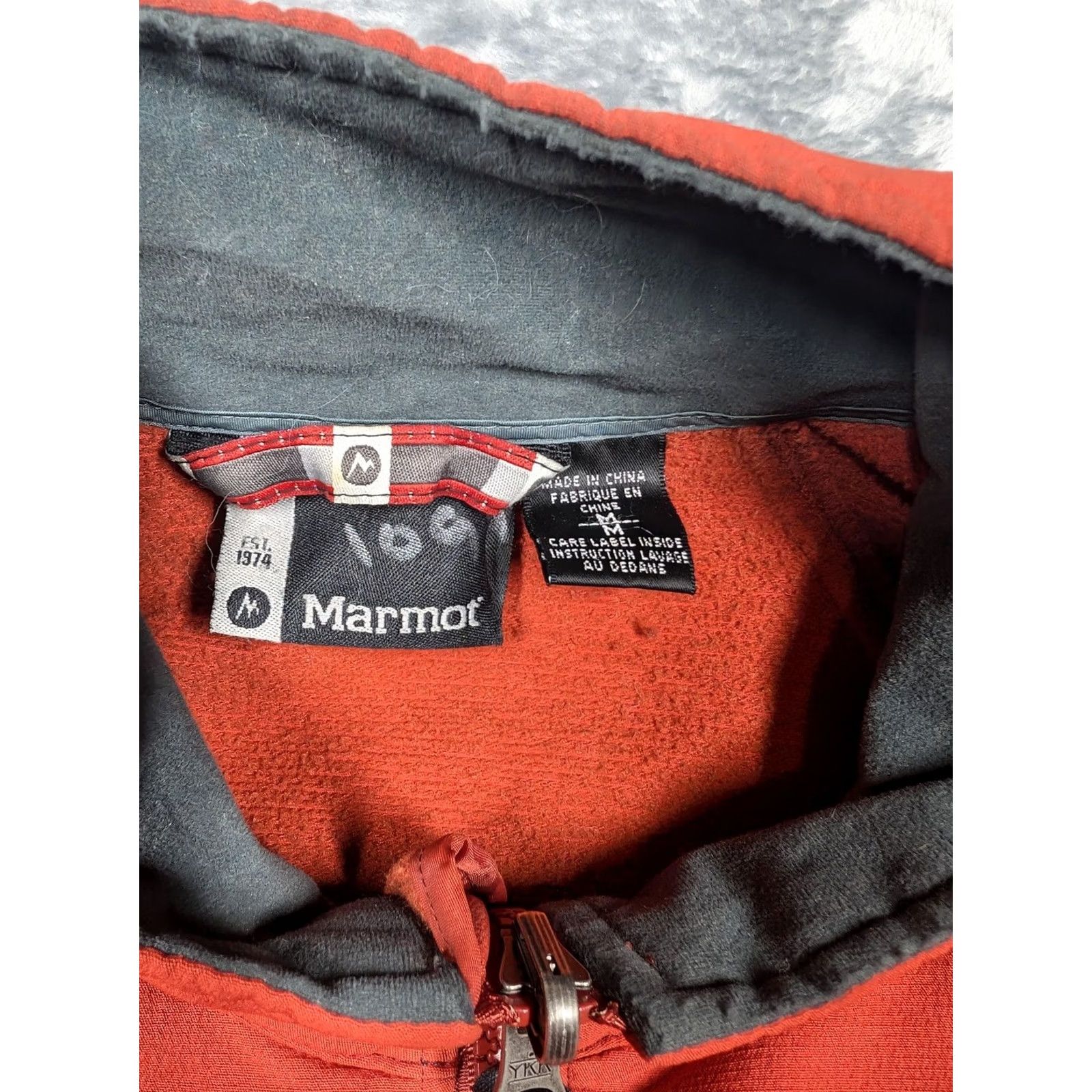 Marmot Marmot Mens Medium Softshell Jacket Orange Gray Full Zip Lined Fleece Hiking Size US M / EU 48-50 / 2 - 5 Thumbnail