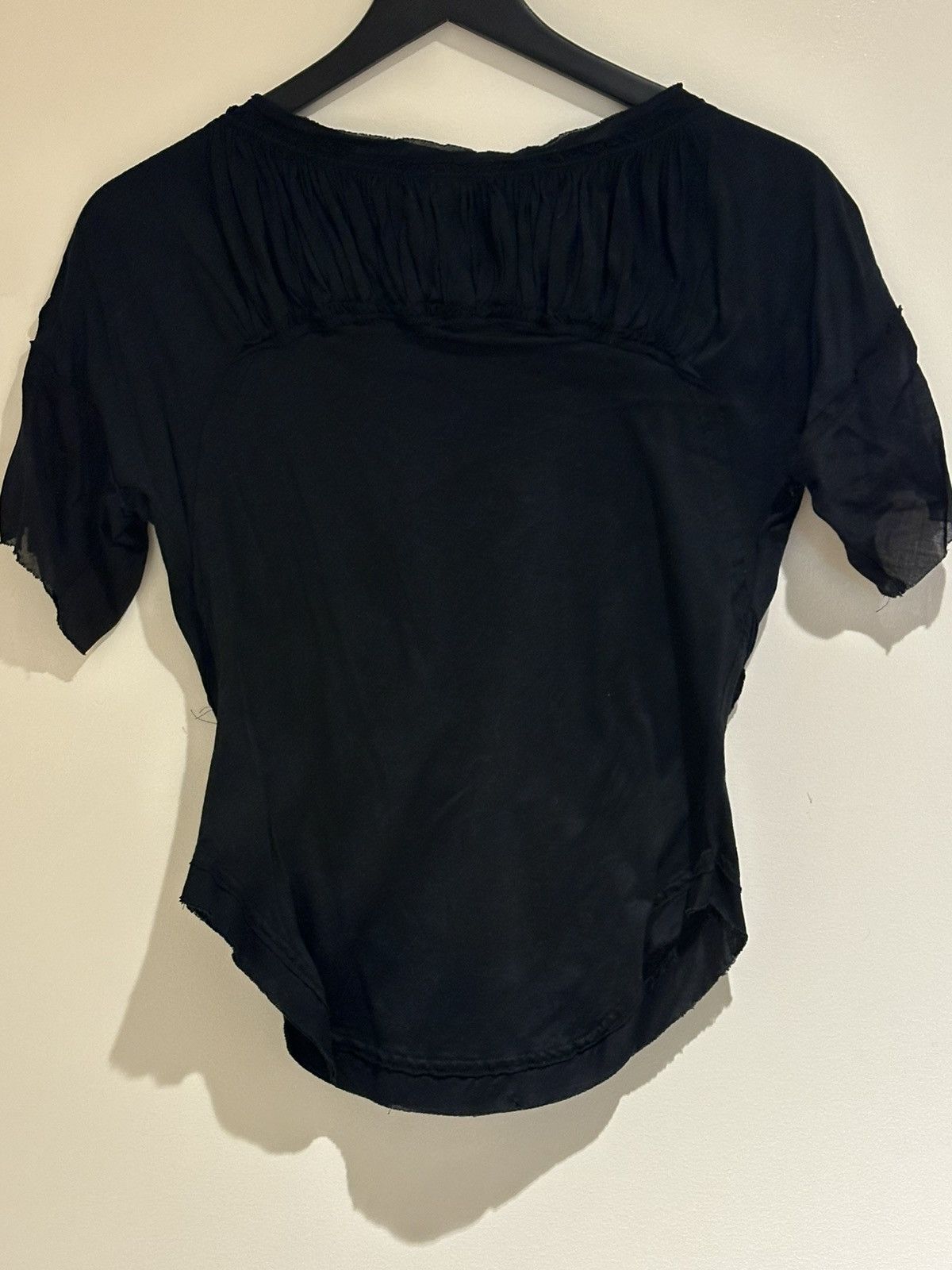 Issey Miyake Short Sleeved Blouse / 100% Cotton / Black Size S / US 4 / IT 40 - 2 Thumbnail