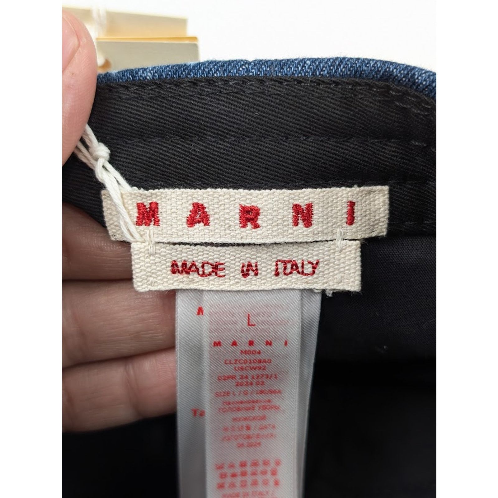 Marni o1rshd1 Size: L / Bleached Lasered Light Denim Cap / Hat Size ONE SIZE - 15 Thumbnail