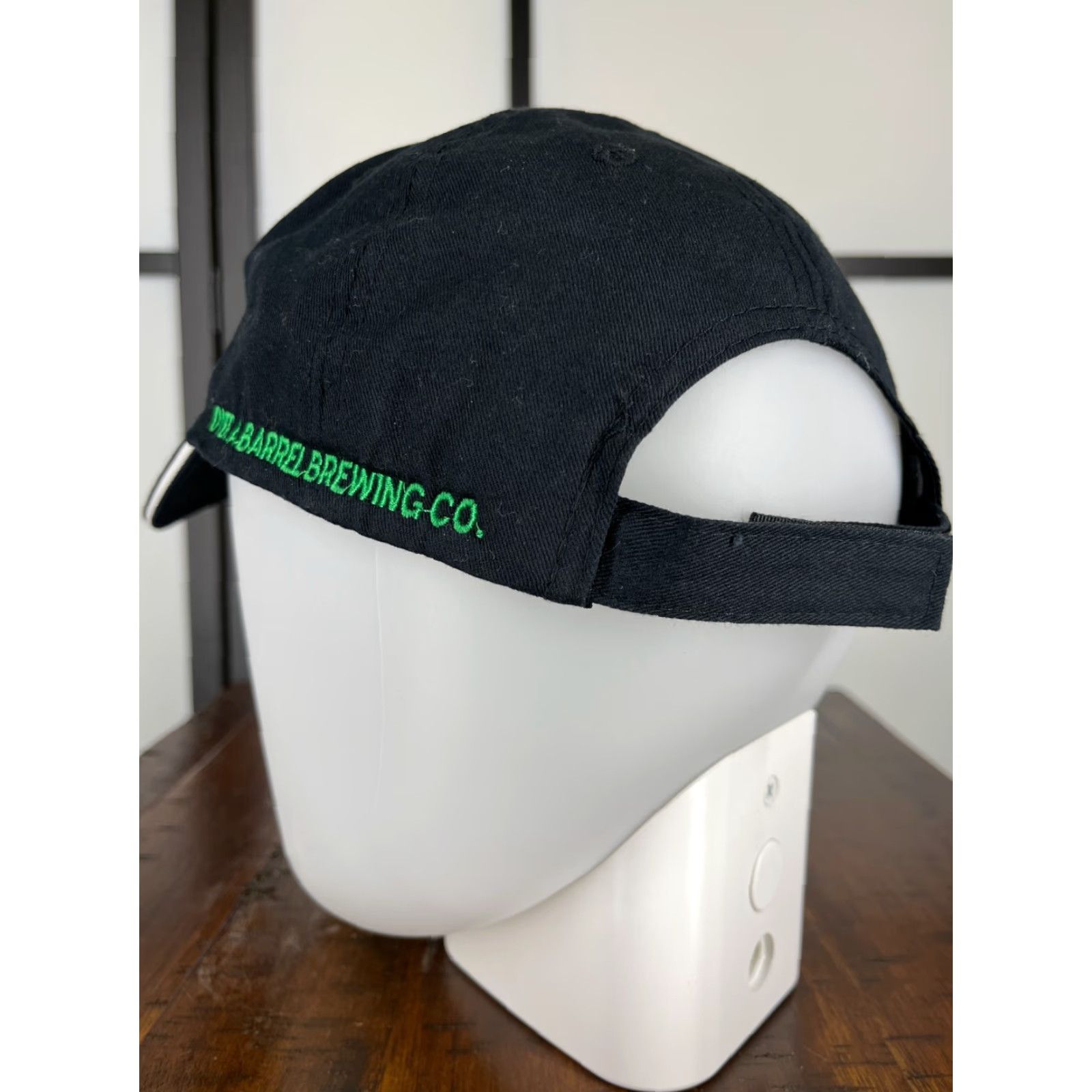 Vintage Over A Barrel Brewing Hat Cap Strap Back Mens Black Embroidered Brewery Cotton F Size ONE SIZE - 5 Thumbnail