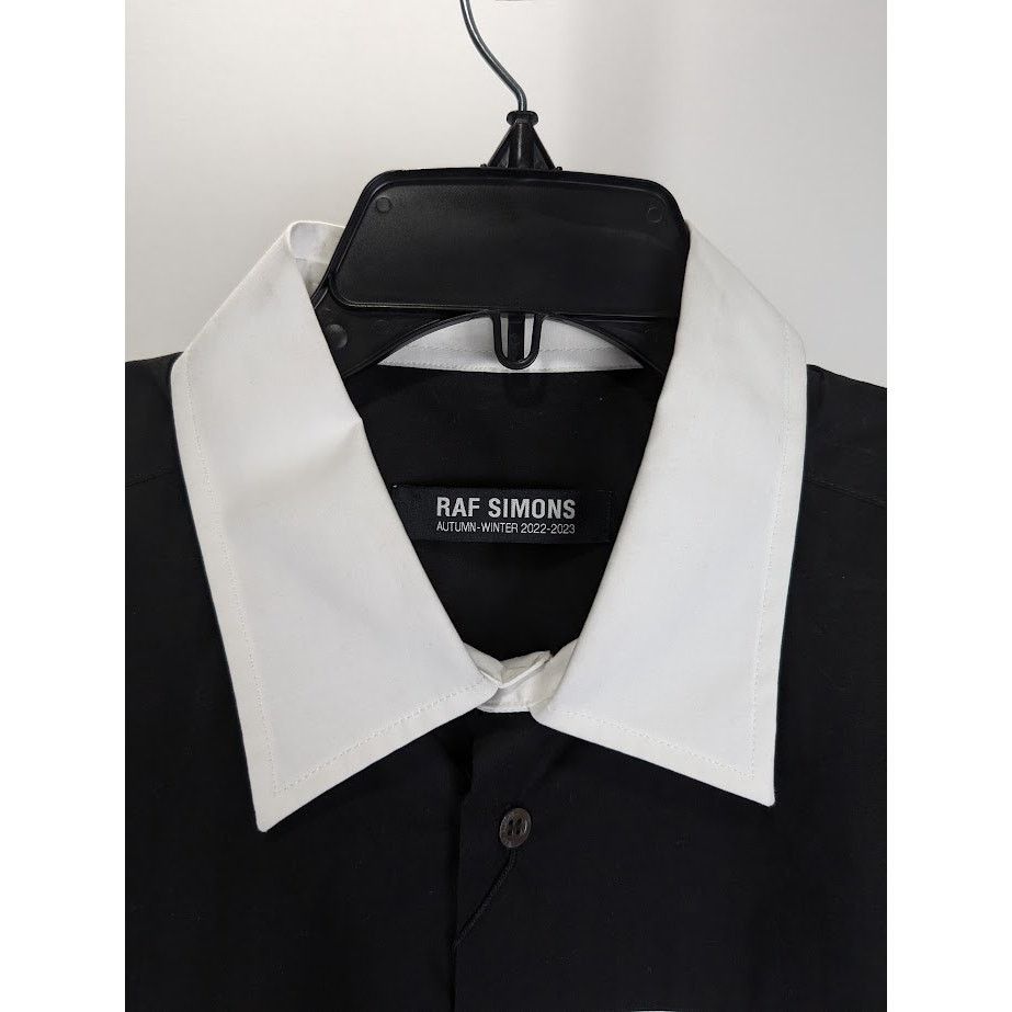 Raf Simons o1rshd1 Americano Bicolor Shirt With Embroidery White/Black Size US L / EU 52-54 / 3 - 3 Thumbnail