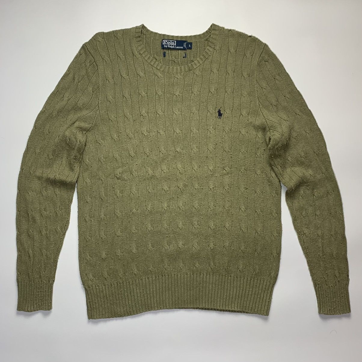 Ralph Lauren Polo Ralph Lauren Khaki Knit Sweater Old Money Size US L / EU 52-54 / 3 - 1 Thumbnail