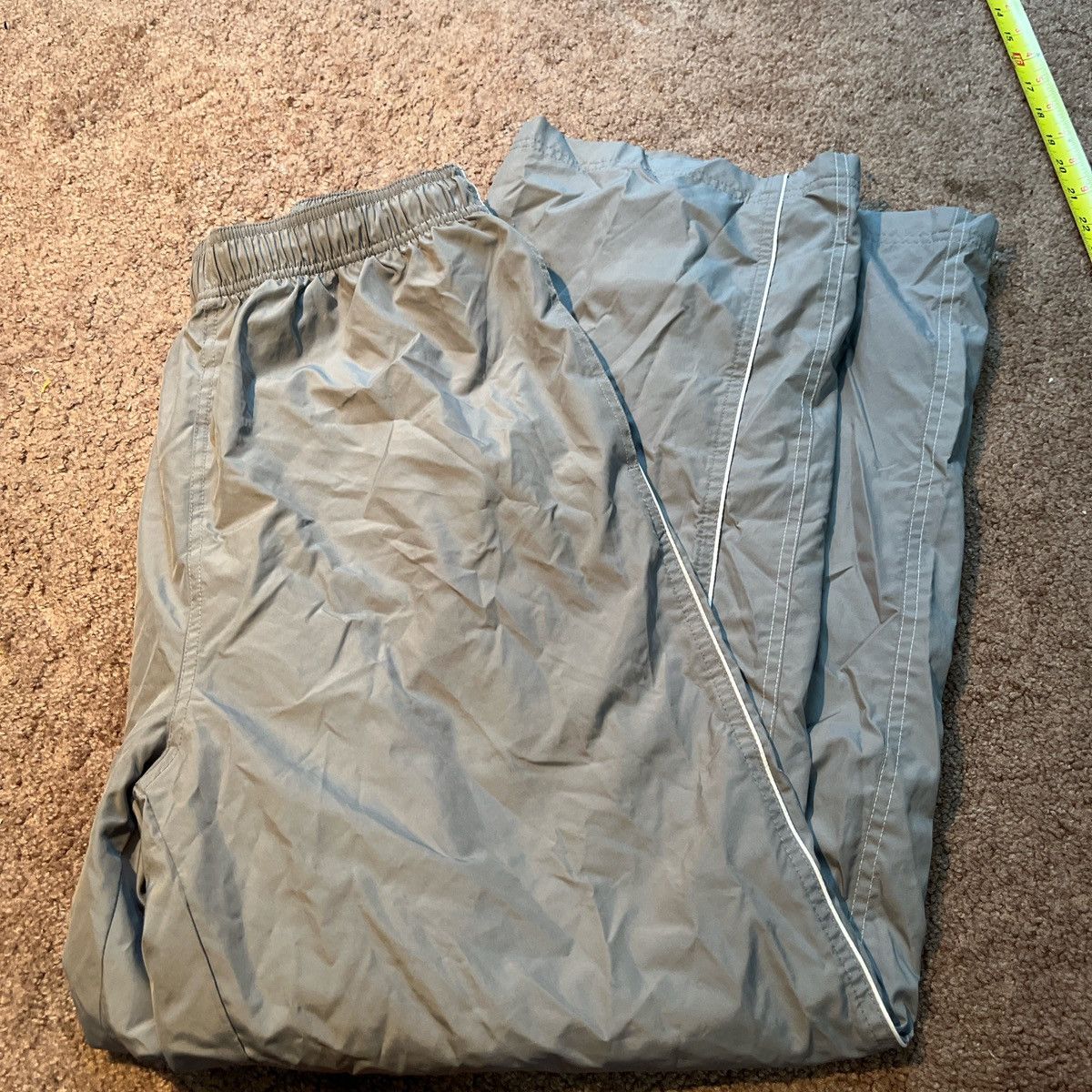 Reebok Vintage 90s Reebok Track Suit Pants Gray with white stripe Size US 31 - 6 Thumbnail