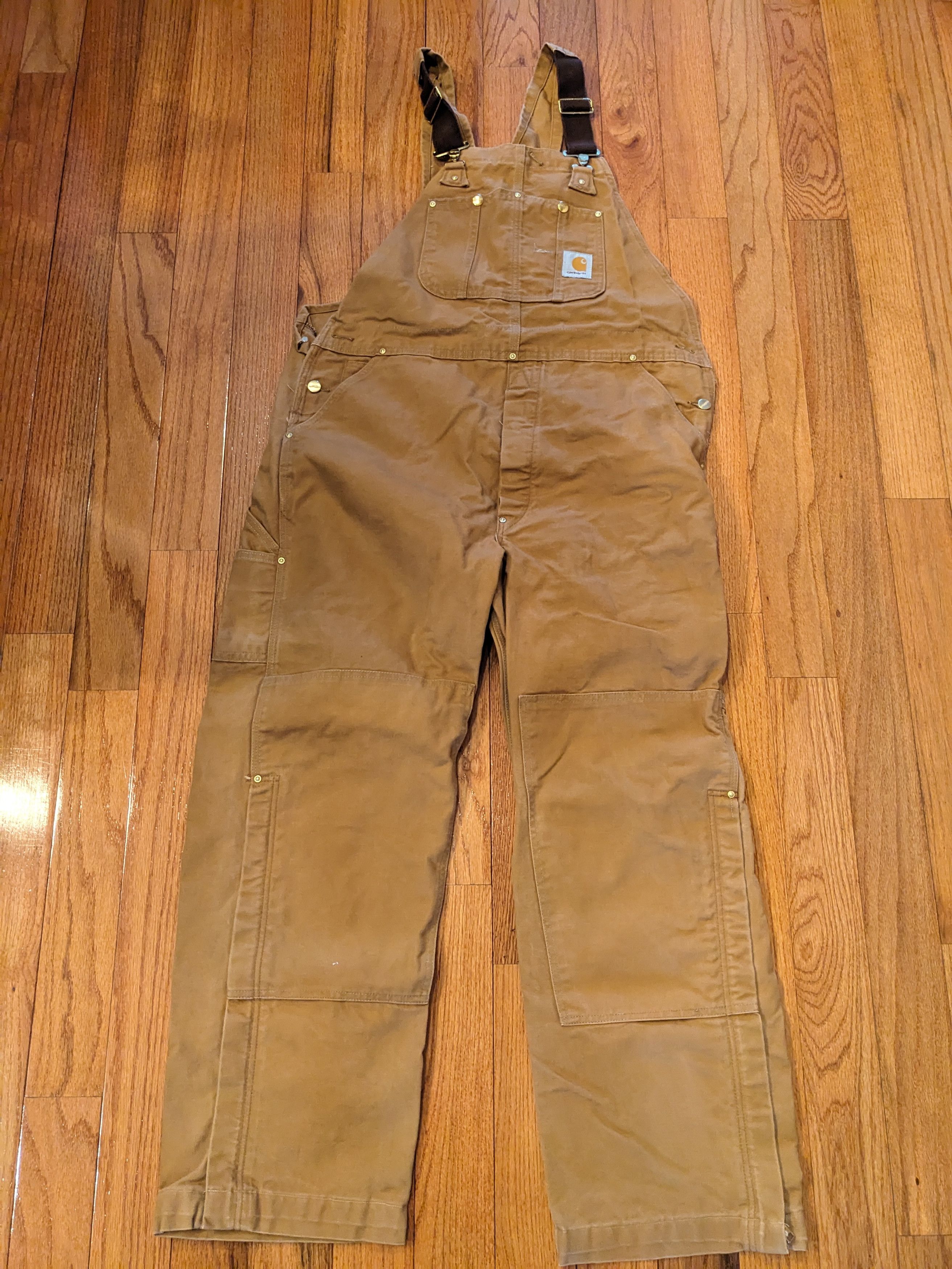 Carhartt × Vintage Vintage Carhartt Brown R05 BRN 40 x 32 Double Knee Overalls Size US 40 / EU 56 - 1 Thumbnail