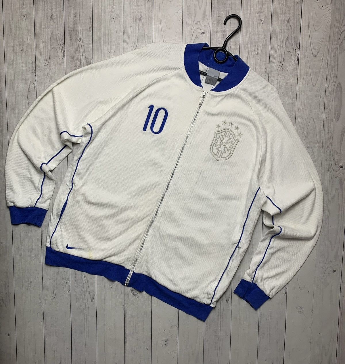 Vintage Nike Brasil soccer jacket Brazil XXL white rare