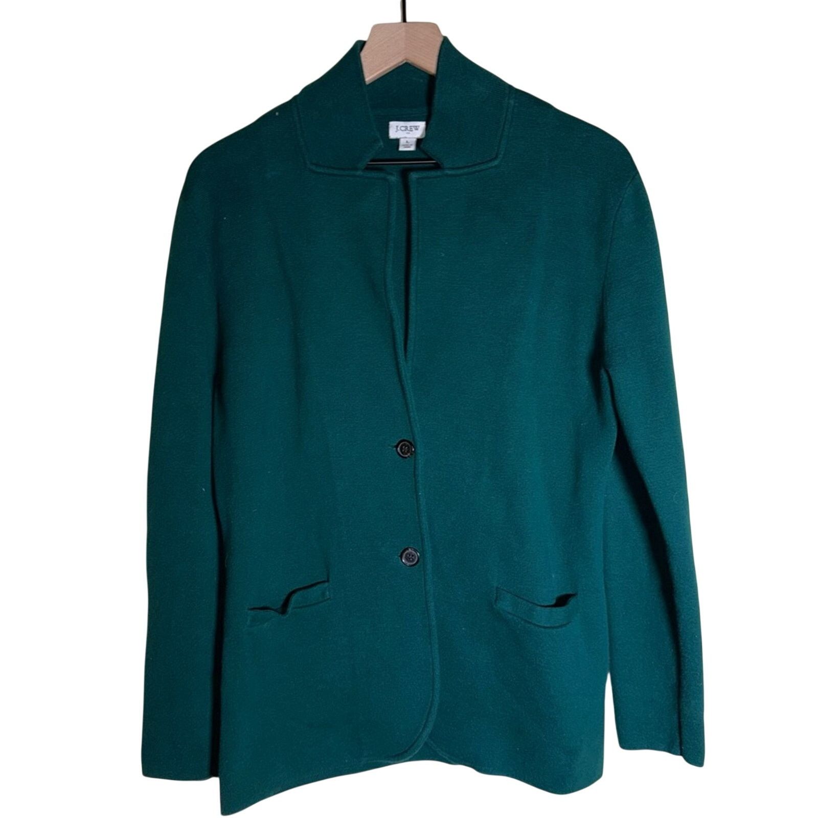 J.Crew J.CREW emerald green long line knit sweater blazer L Size L / US 10 / IT 46 - 1 Thumbnail
