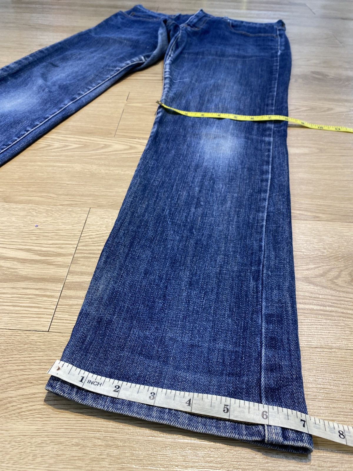 Japanese Brand Vintage Japanese Brand Buckle Back Blue Wash Style Jeans Size US 31 - 12 Thumbnail