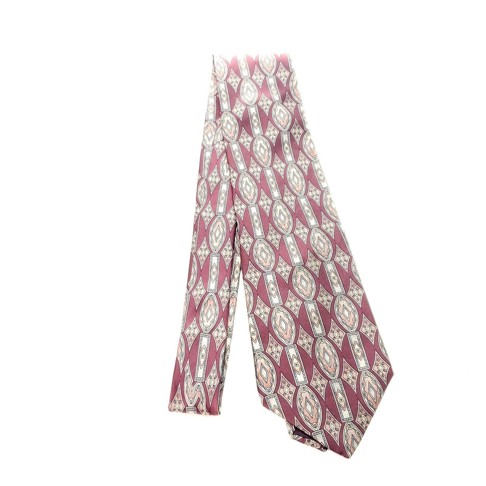 Vintage Don Loper Silk Tie Red Print Short Wide Size ONE SIZE - 6 Thumbnail