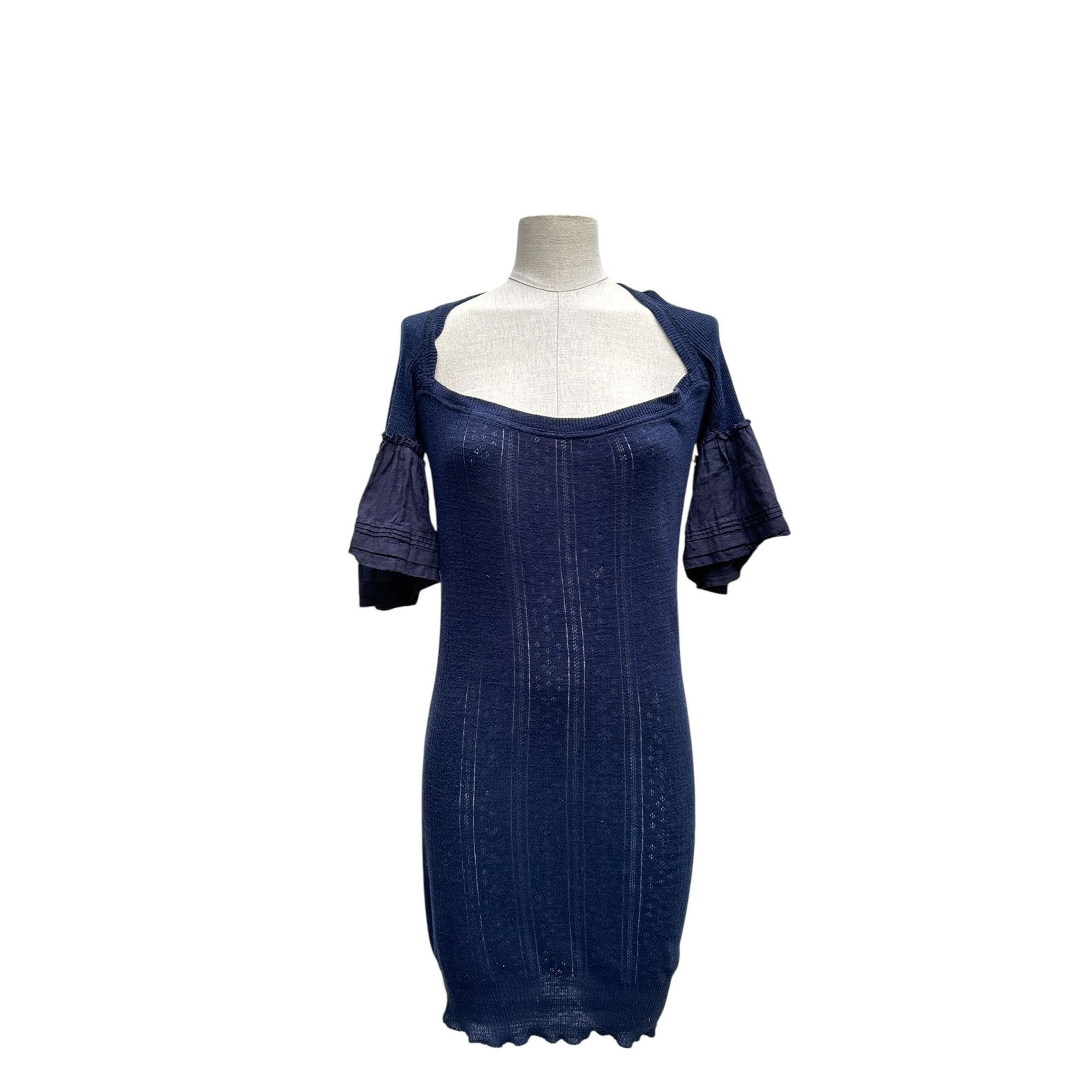 Comme des Garcons Navy Knitted Open-Back Dress Size M / US 6-8 / IT 42-44 - 1 Thumbnail