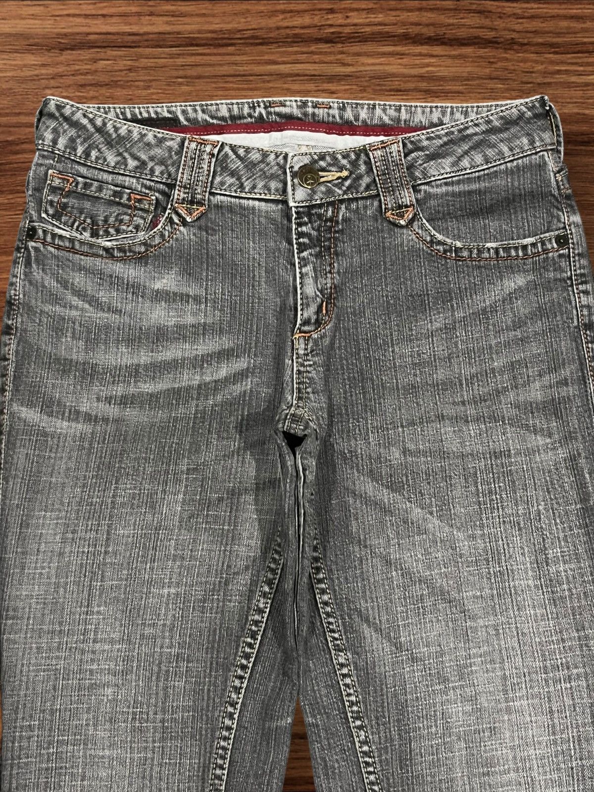 Japanese Brand × Le Grande Bleu (L.G.B.) Vintage Japanese Brand Grey Washed Distressed Flare Jeans Size 28" / US 6 / IT 42 - 4 Thumbnail