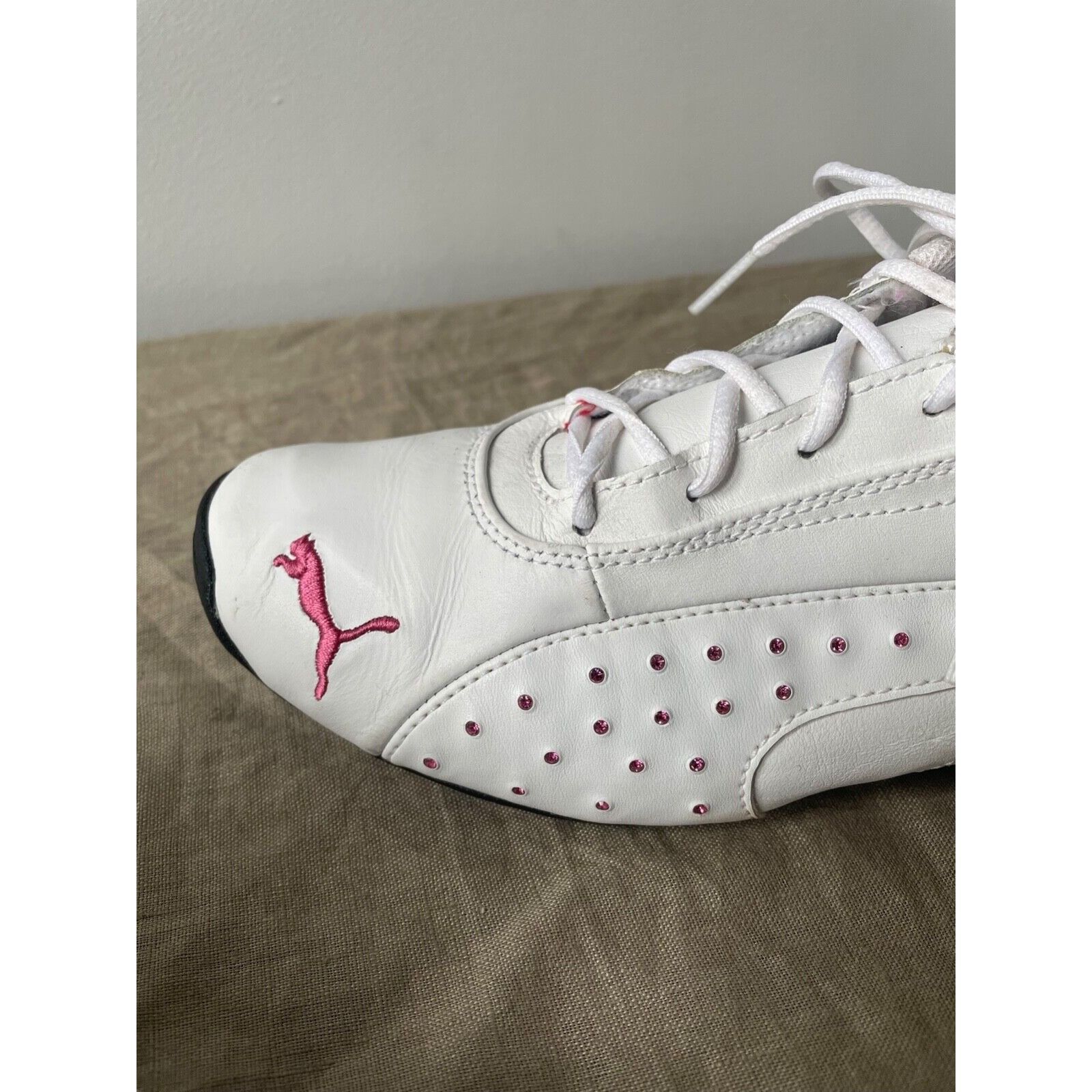 Puma Puma Y2K Vintage Racing Rhinhstones Flat Trainers 8419AC Size US 8.5 / IT 38.5 - 3 Thumbnail