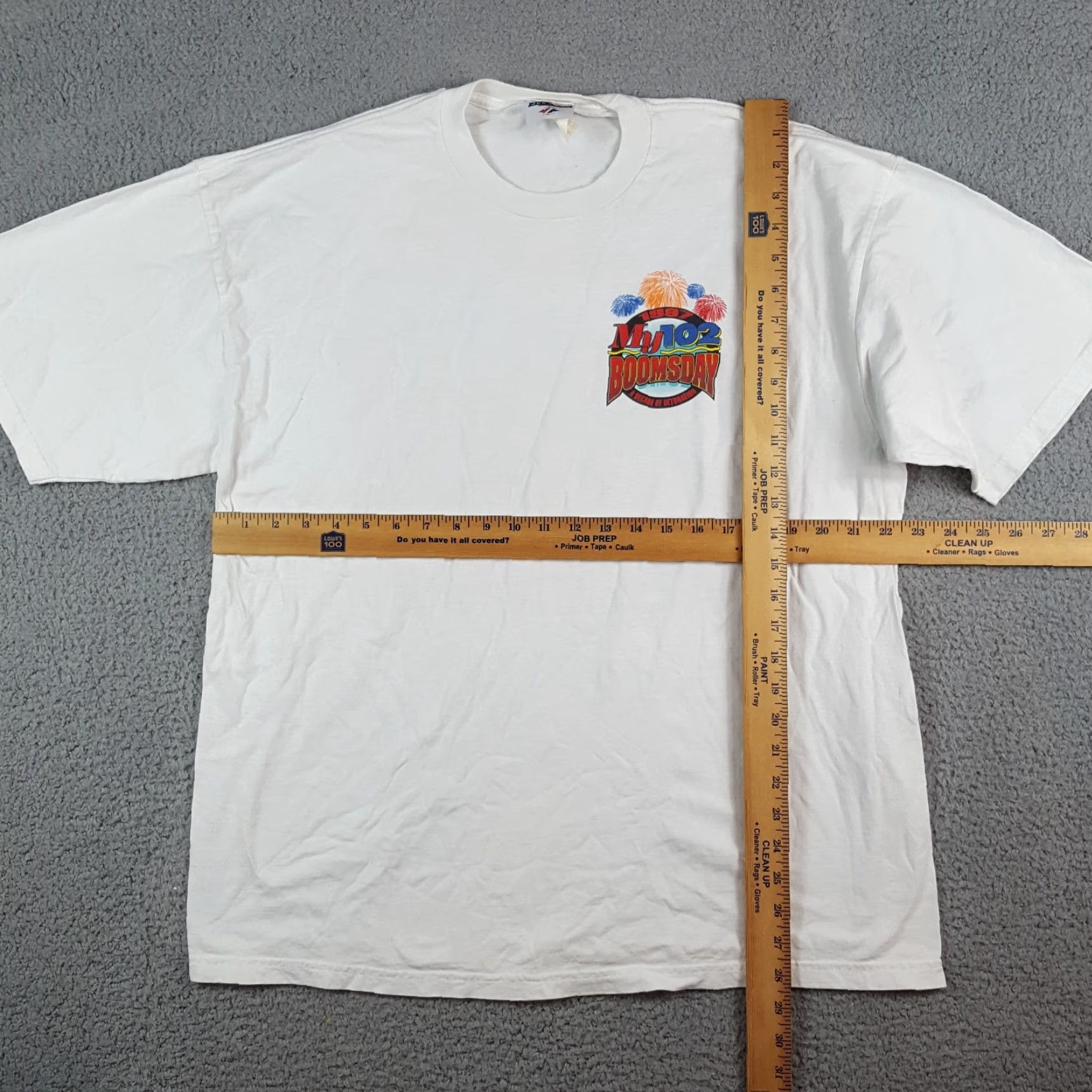 Jerzees VINTAGE Doomsday Parody Firework Mens T-Shirt XL White 90s 4th Of July Party Jerzees Shirt Boys? Size US XL / EU 56 / 4 - 8 Thumbnail
