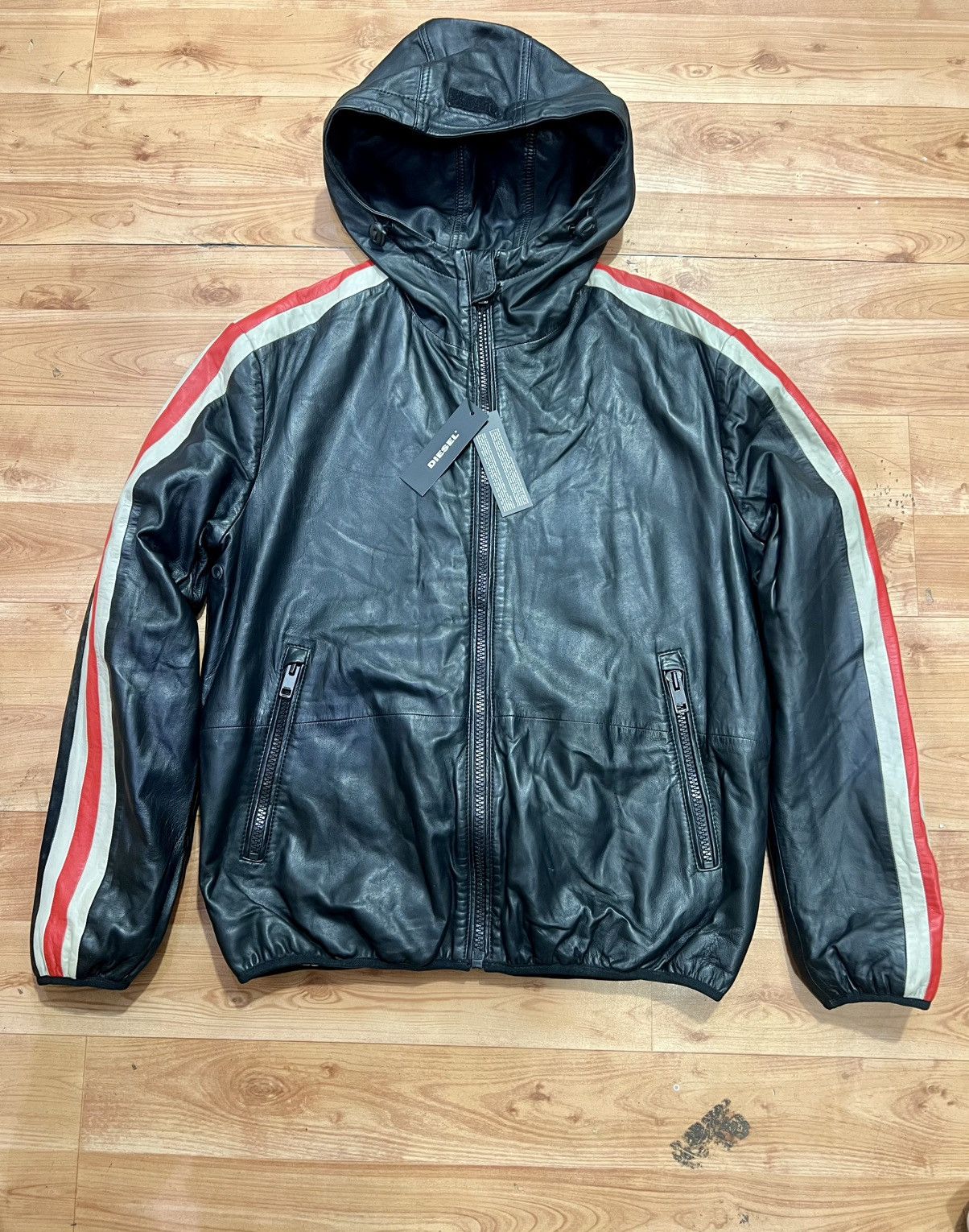 Diesel DIESEL L-MATHIAS LEATHER JACKET SIZE L Size US L / EU 52-54 / 3 - 1 Thumbnail