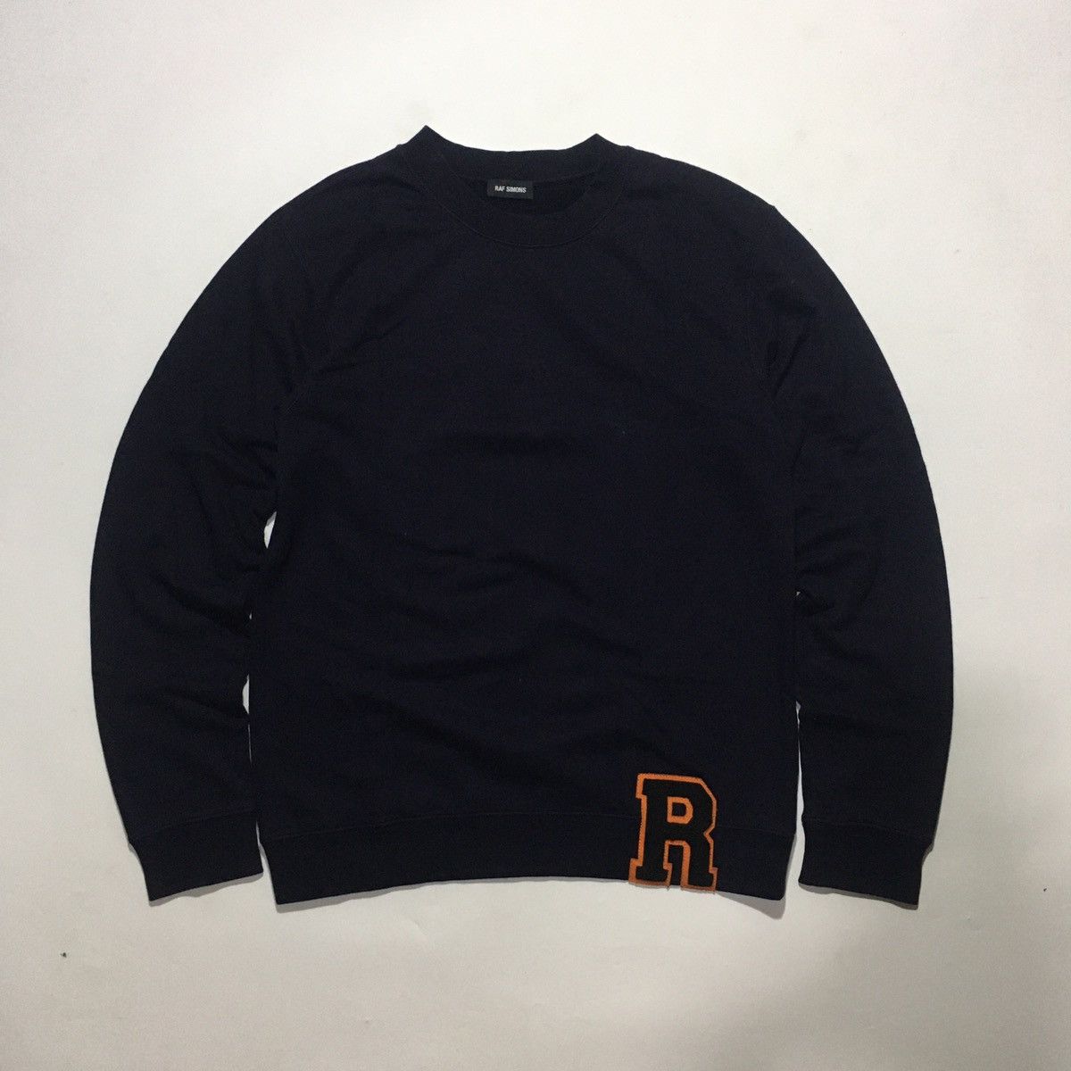 image of Raf Simons R Patched Sweater in Navy, Men's (Size Large)