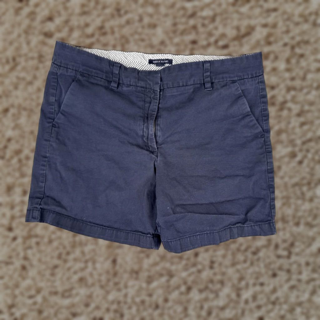 Tommy Hilfiger Tommy Hilfiger Shorts Womens 12 Blue Chino Twill Flat Front Casual Summer 32x7 Size 34" / US 12 / IT 48 - 1 Thumbnail