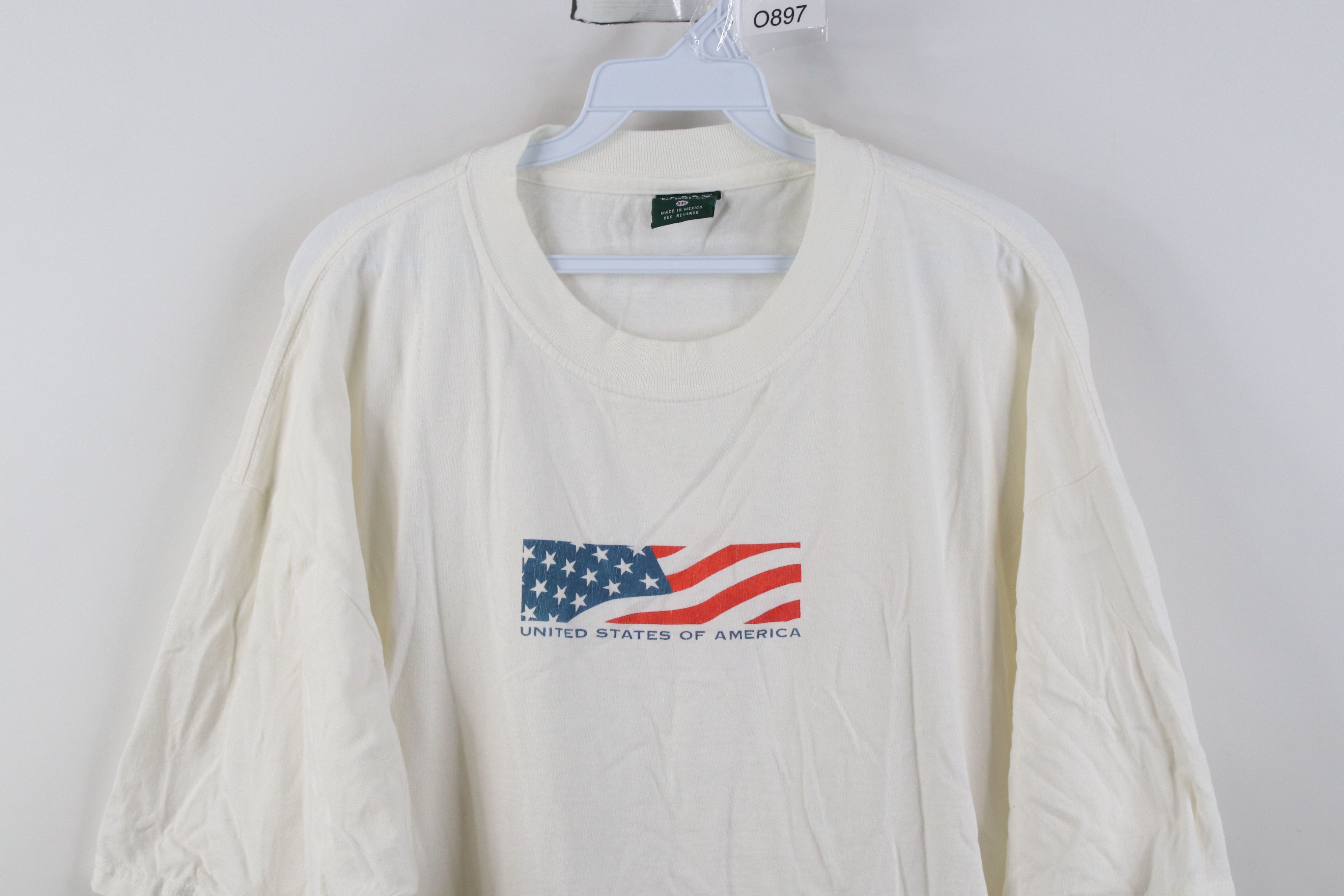 Vintage Vintage 90s Streetwear United States of America Logo T-Shirt Size US XXL / EU 58 / 5 - 2 Thumbnail