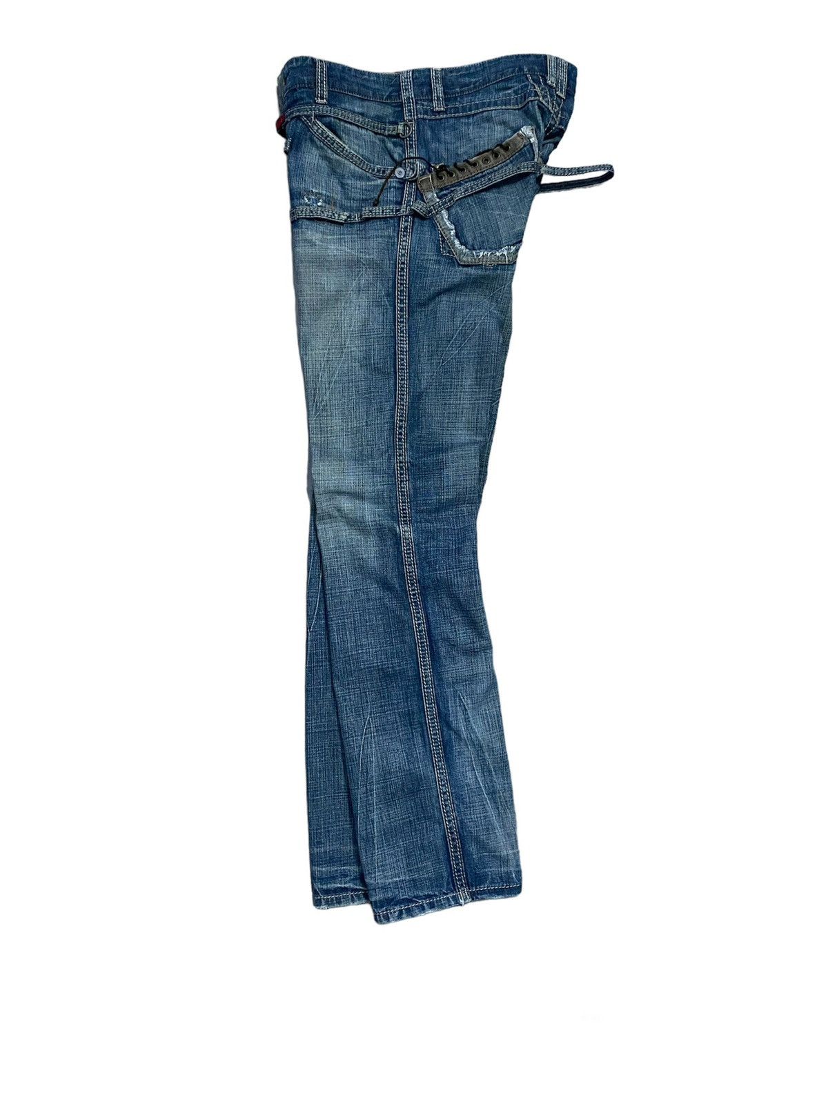 Marithe + Francois Girbaud Vintage MFG Lace Up Distressed Jeans Size US 31 - 4 Thumbnail