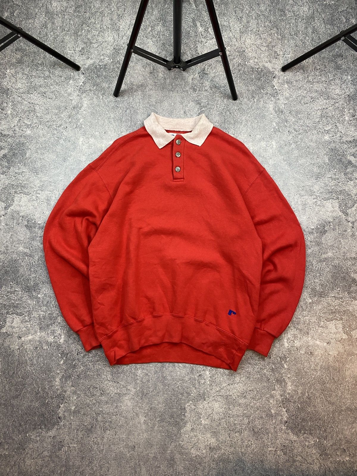 Russell Athletic × Vintage Russell Athletic Red Sweater Weight Rugby Polo Size M Size US M / EU 48-50 / 2 - 1 Thumbnail