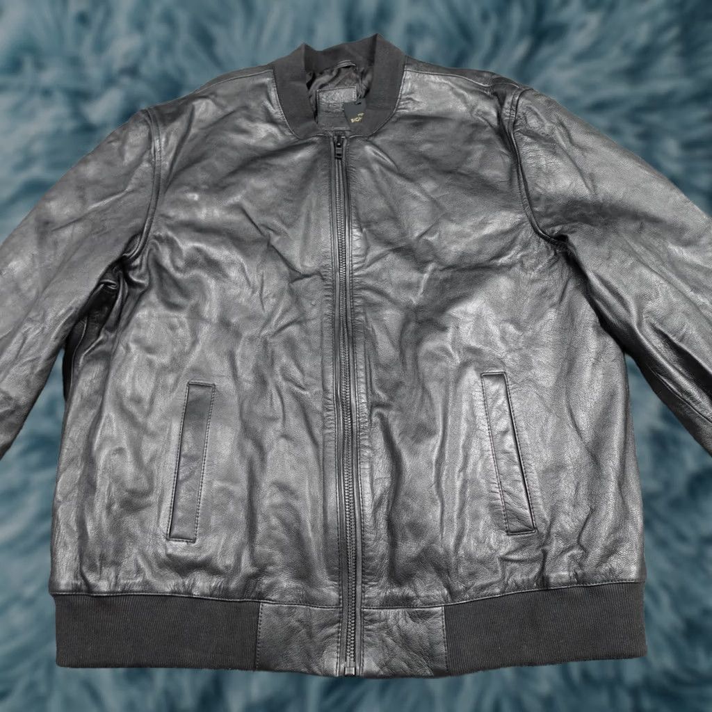 NEXT NEXT Leather Bomber Jacket Coat Black Size 2XL Men's New With Tags Size US XXL / EU 58 / 5 - 1 Thumbnail